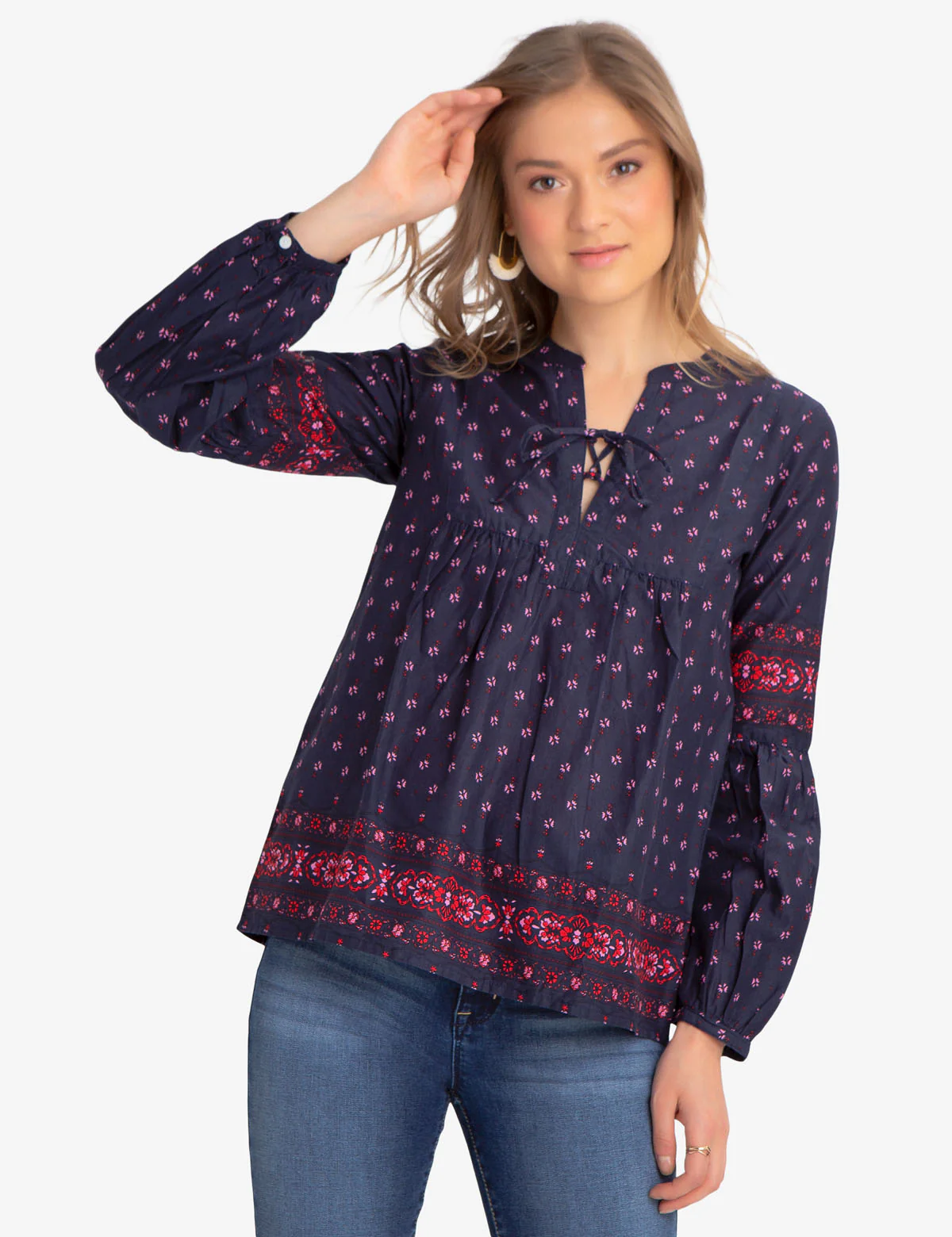 PRINTED LACEUP SHIRT