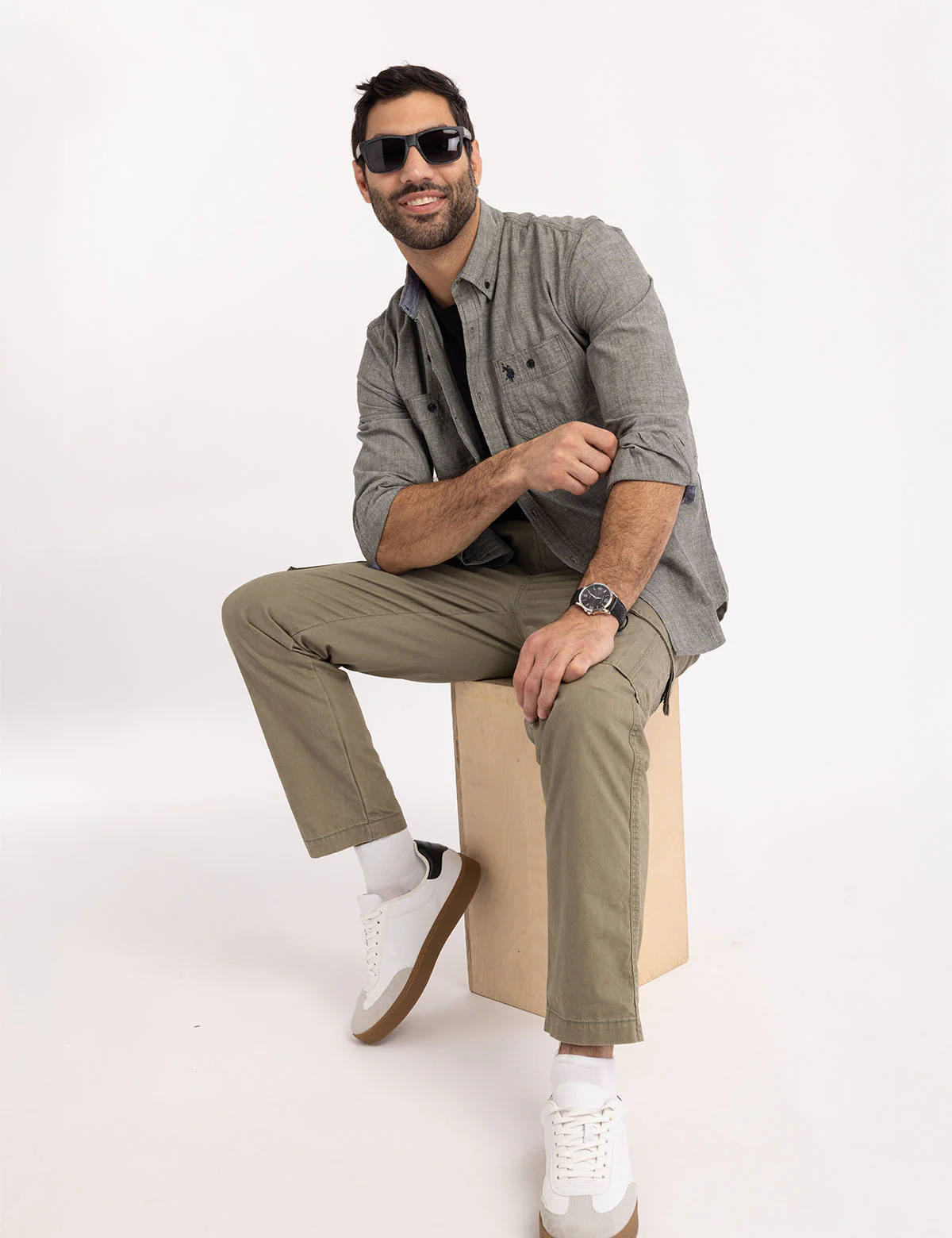 COTTON CANVAS LONG SLEEVE SHIRT - Image 6