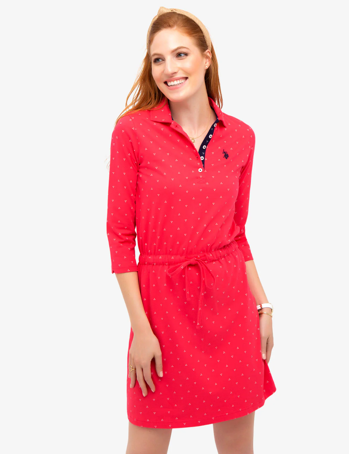 COTTON JERSEY TRI-DOT DRESS