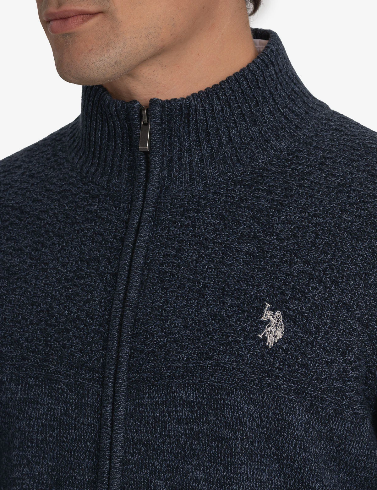 COTTON MARL FULL ZIP SWEATER - Image 7