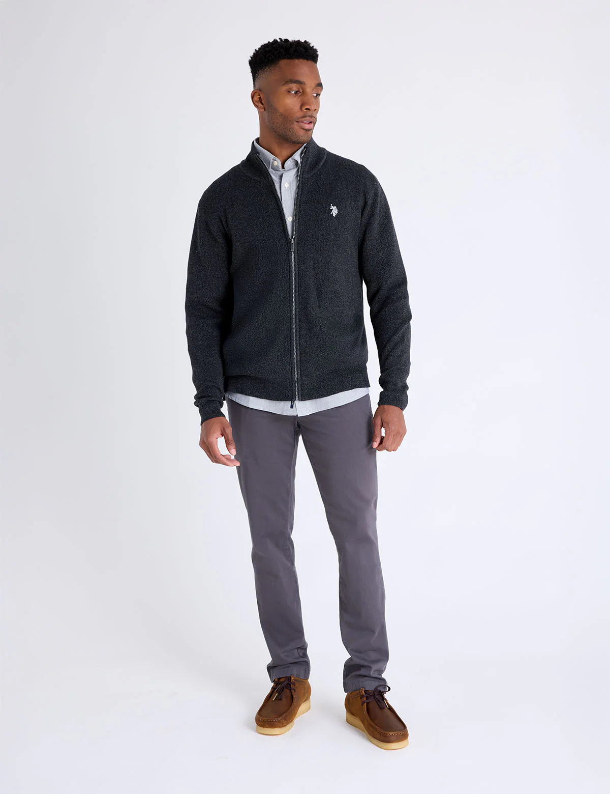 COTTON MARL FULL ZIP SWEATER - Image 13