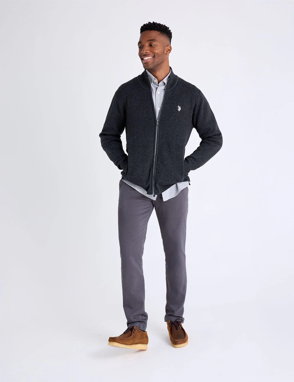 COTTON MARL FULL ZIP SWEATER - Image 15