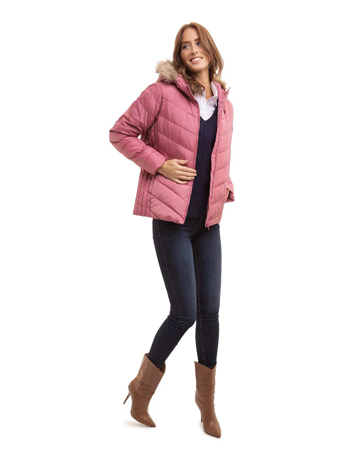 COZY FAUX FUR HOOEDED PUFFER JACKET - Image 3