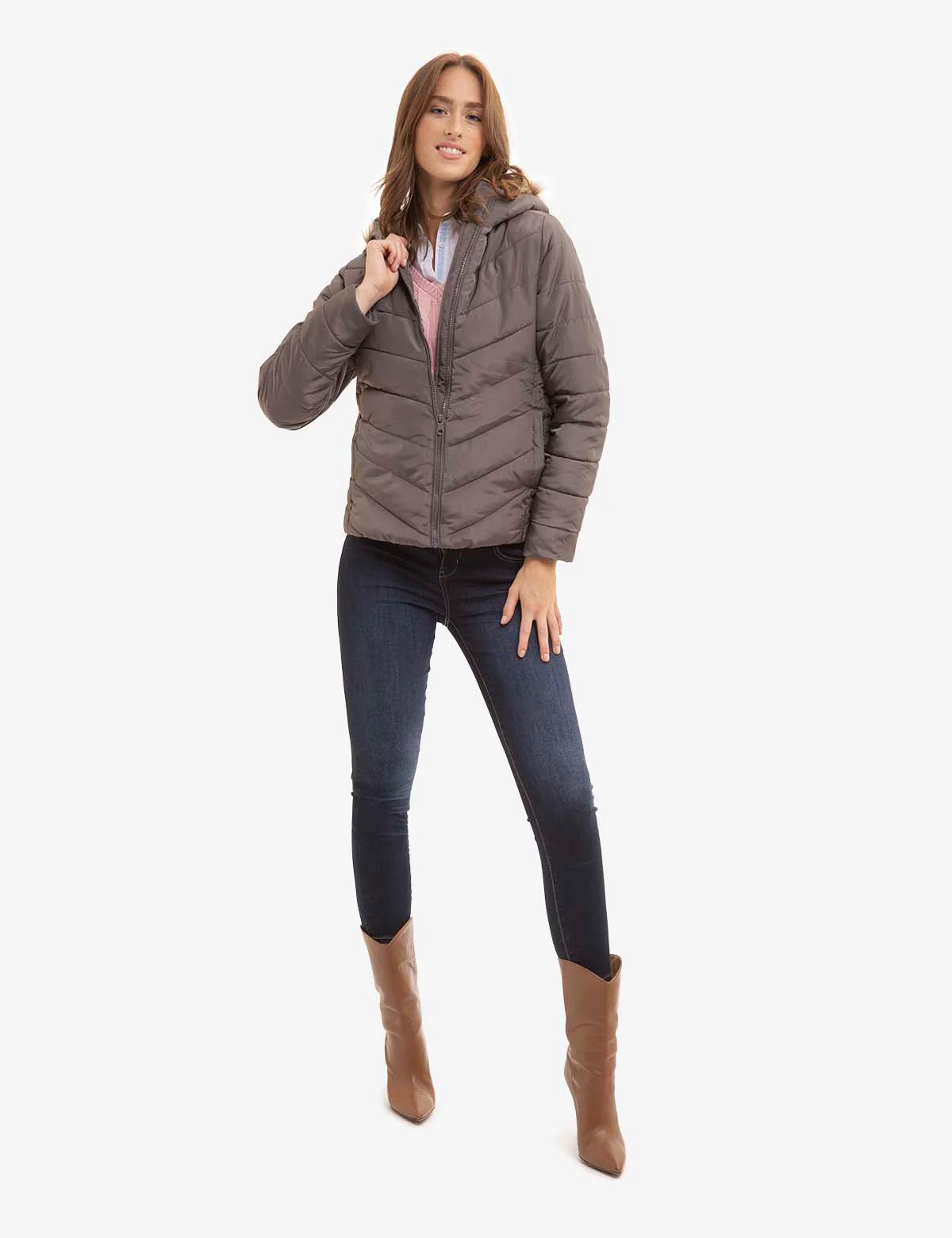COZY FAUX FUR HOOEDED PUFFER JACKET - Image 8