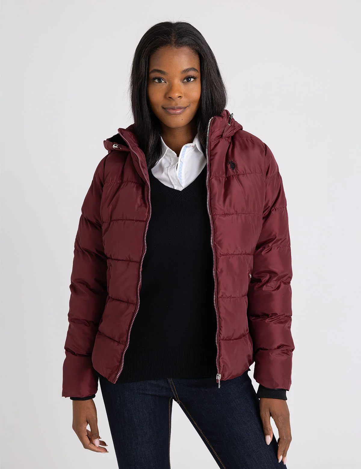 COZY HOODED CONTRAST PUFFER JACKET - Image 6