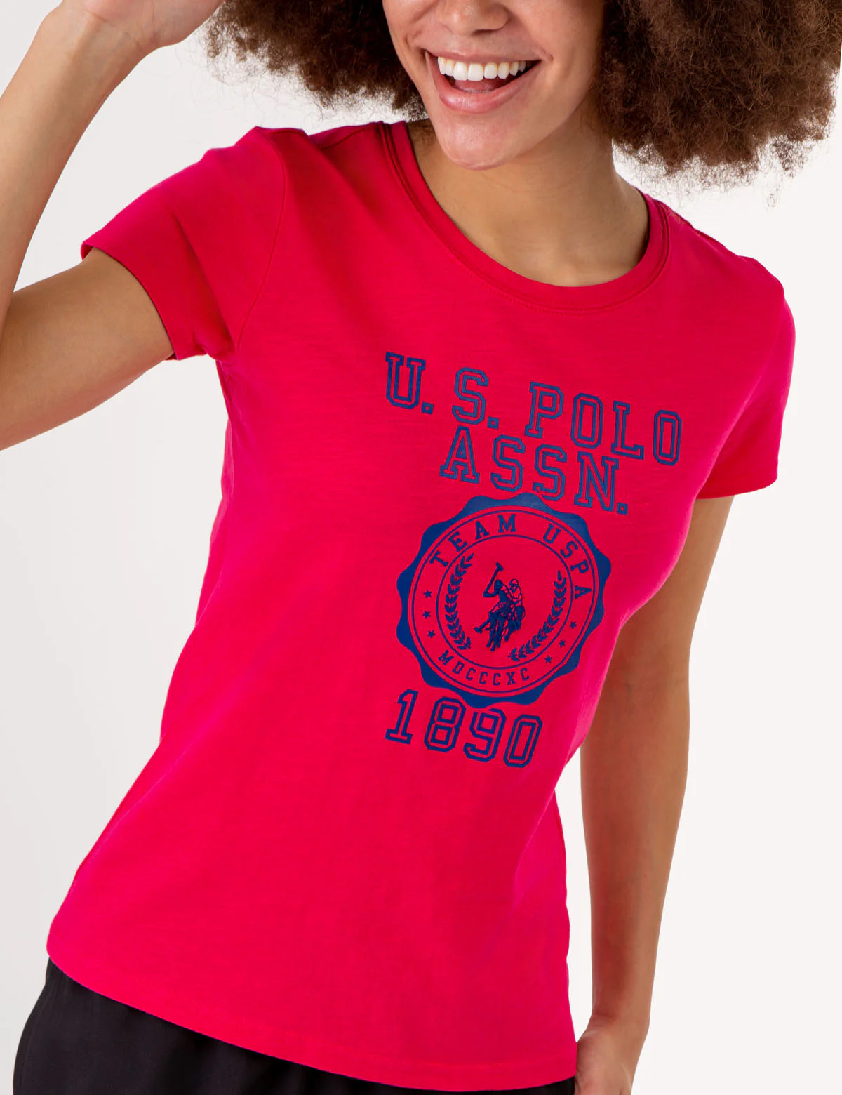 CREST PRINT SCOOP NECK T-SHIRT - Image 9