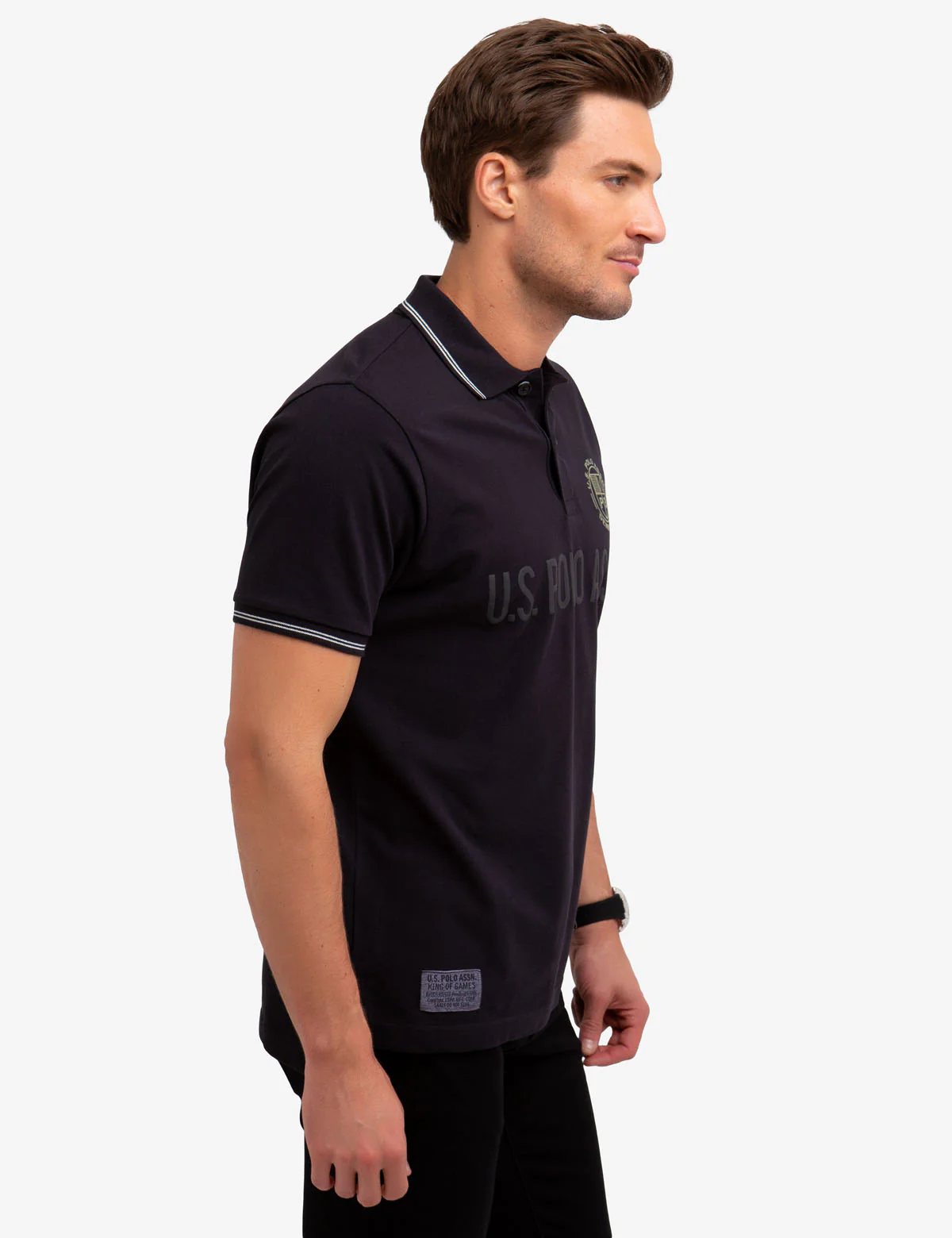 Metallic Print Polo Shirt - Image 9