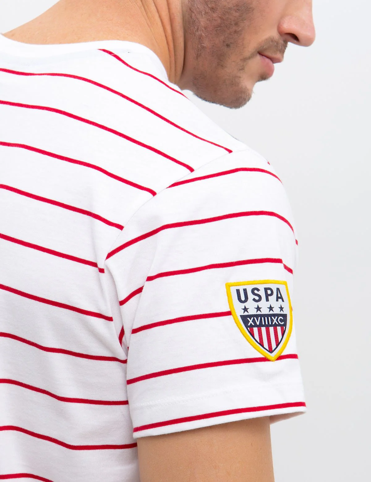 CREW NECK DIAGONAL STRIPED T-SHIRT - Image 8
