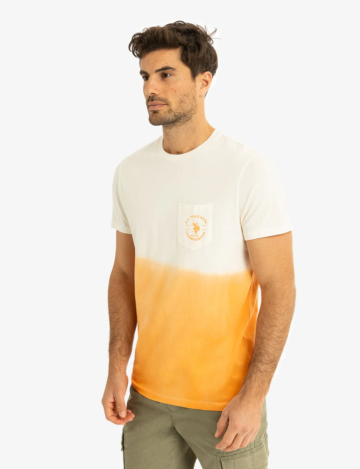 CREW NECK DIP DYE T-SHIRT WITH POCKET - Image 12