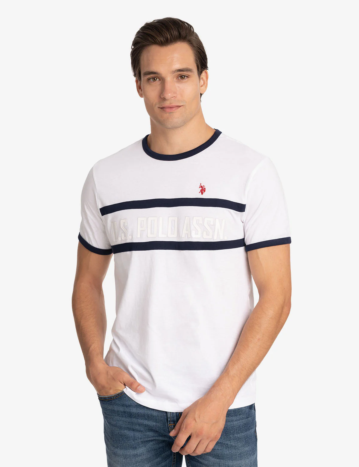 CREW NECK RINGER LOGO T-SHIRT - Image 9