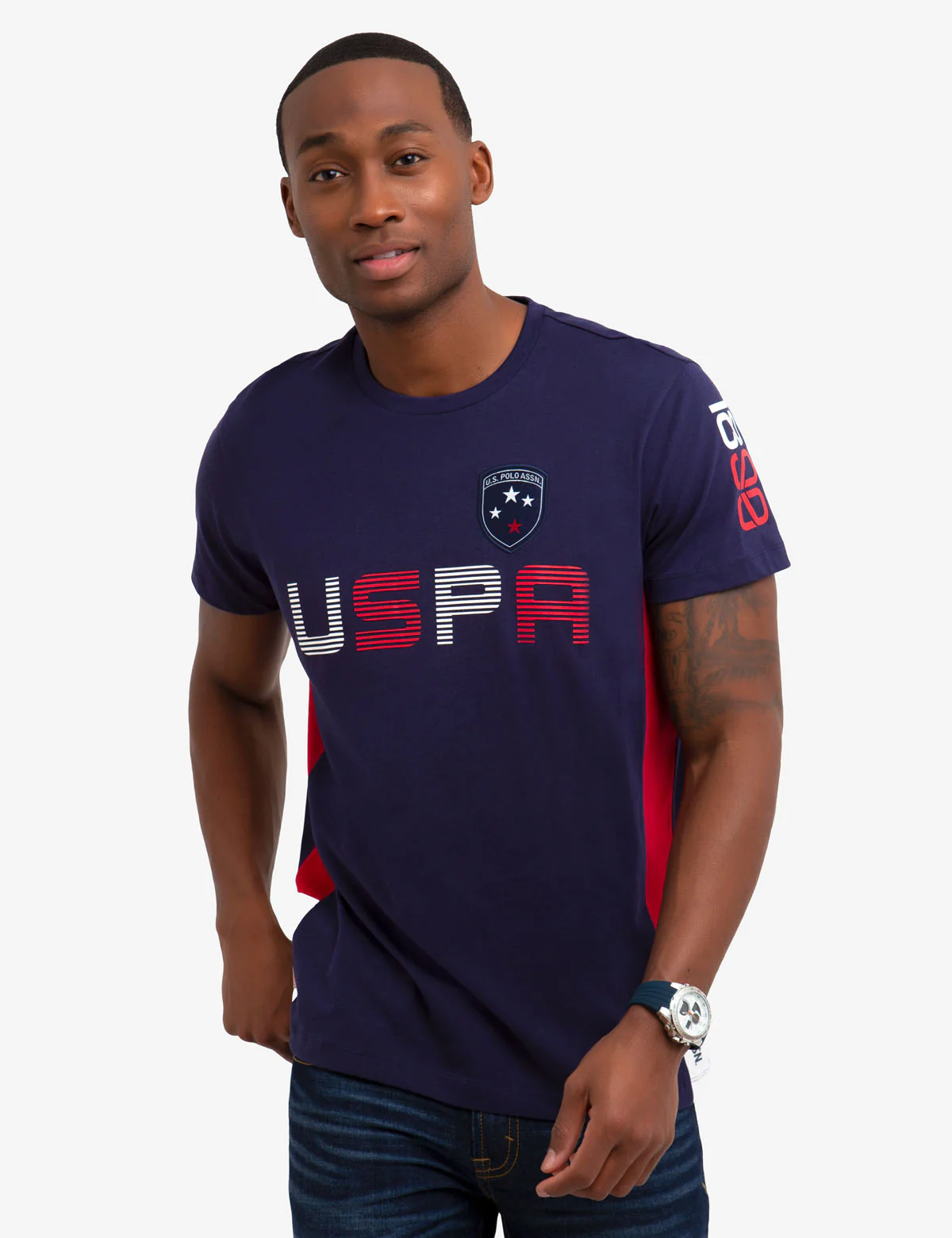 CREW NECK U.S. POLO ASSN. PATCH T-SHIRT