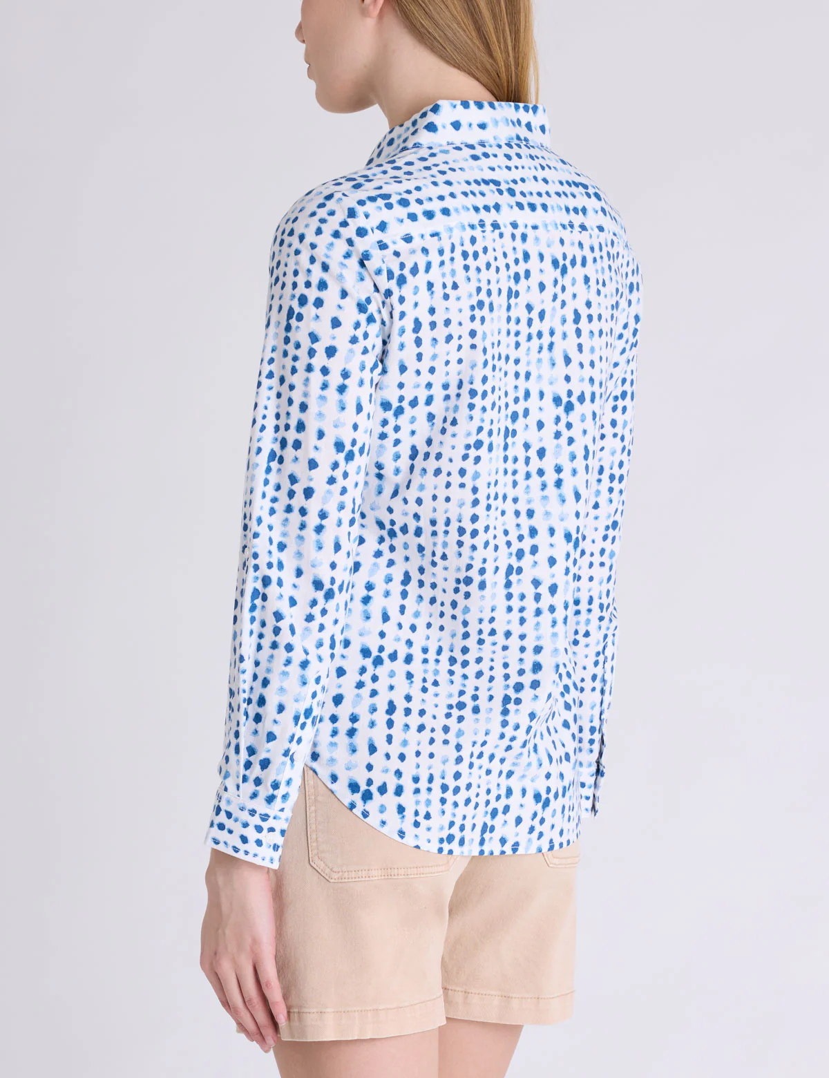 CROCHET TRIM PRINTED LINEN LONG SLEEVE SHIRT - Image 6
