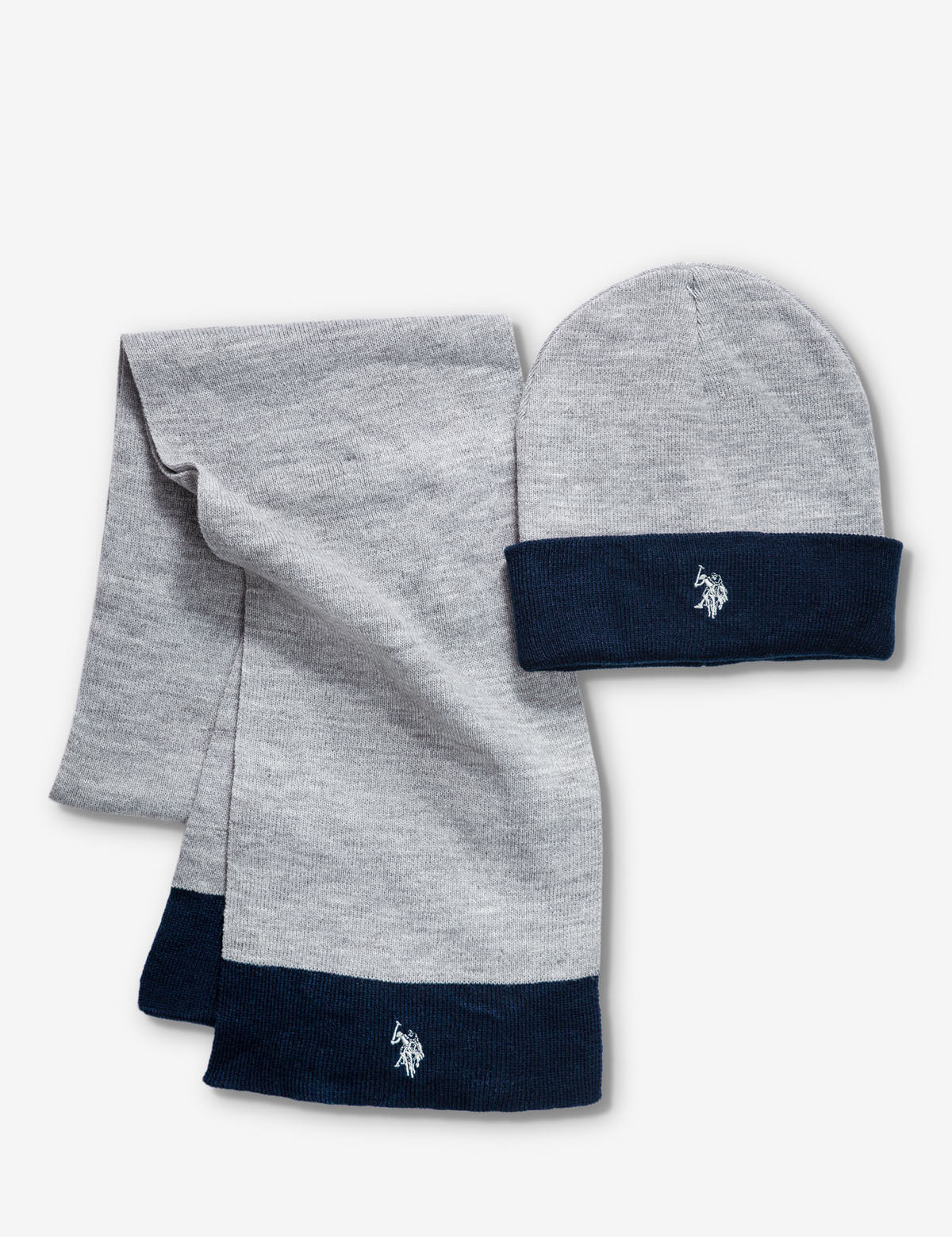 CUFF KNIT REVERSIBLE BEANIE AND SCARF SET
