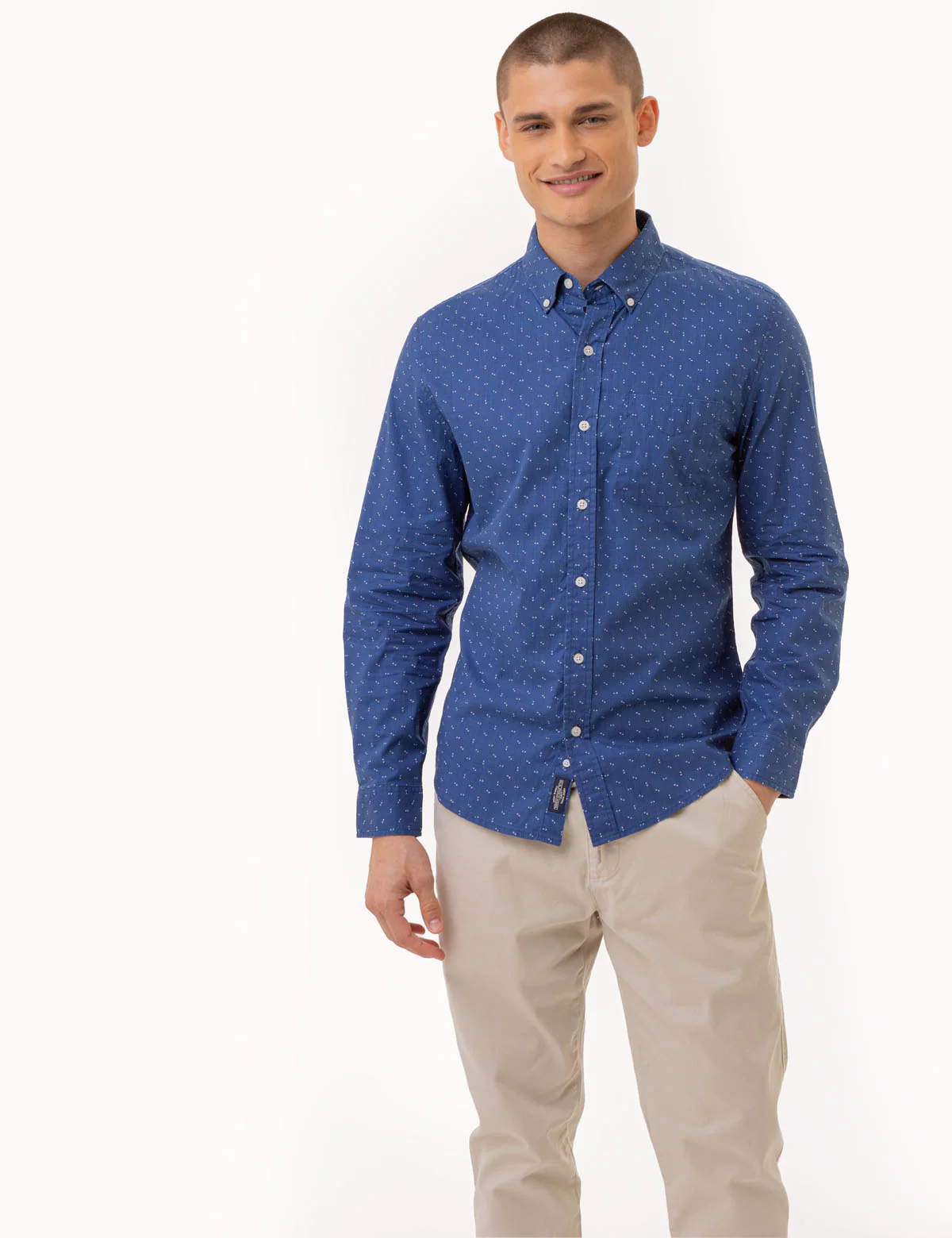 DART PRINT LONG SLEEVE POPLIN SHIRT - Image 5