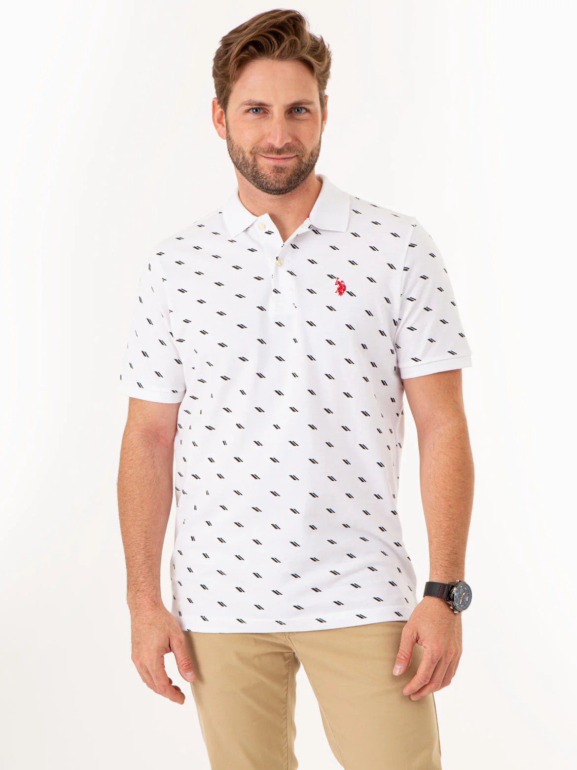 DASH PRINT PIQUE POLO SHIRT - Image 8