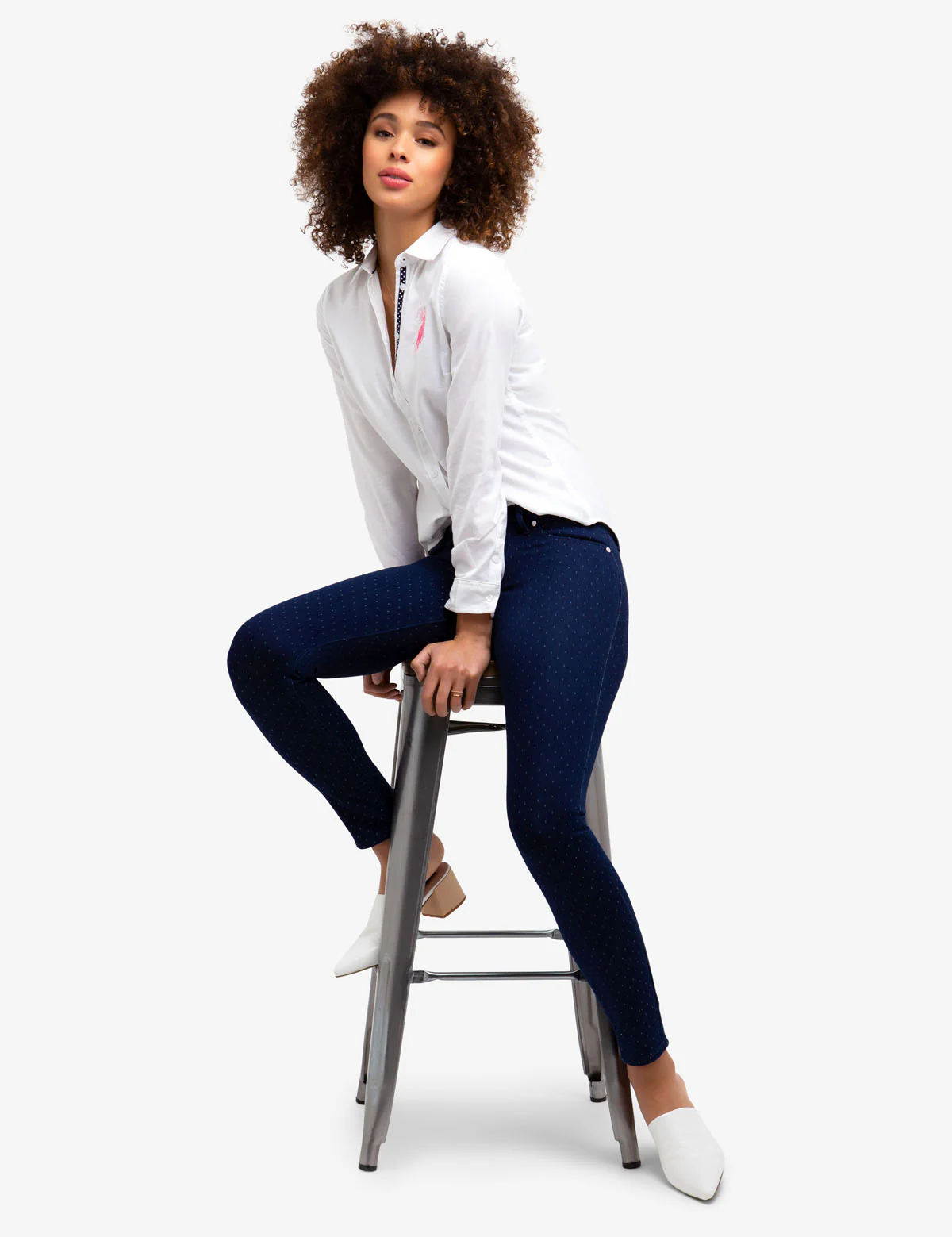 MID RISE SUPER SKINNY DOT JEANS - Image 2