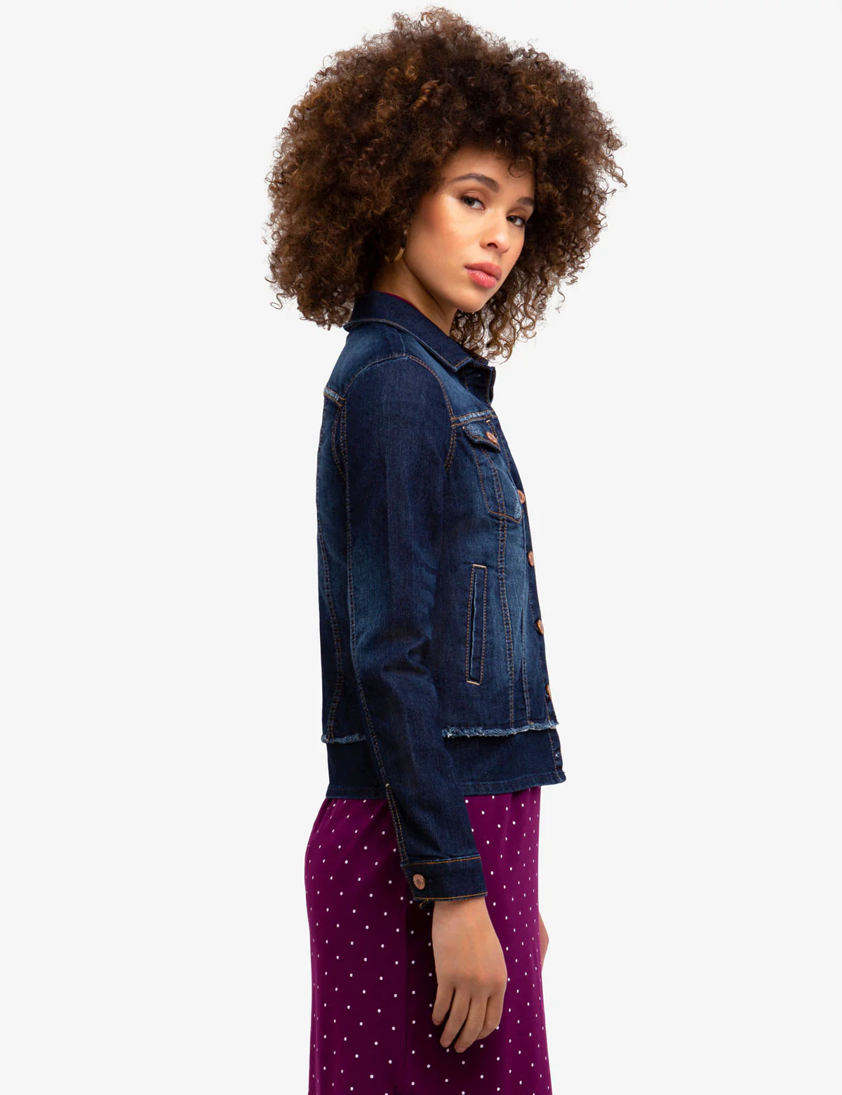 DENIM JACKET WITH FRAYED DETAIL - Image 3