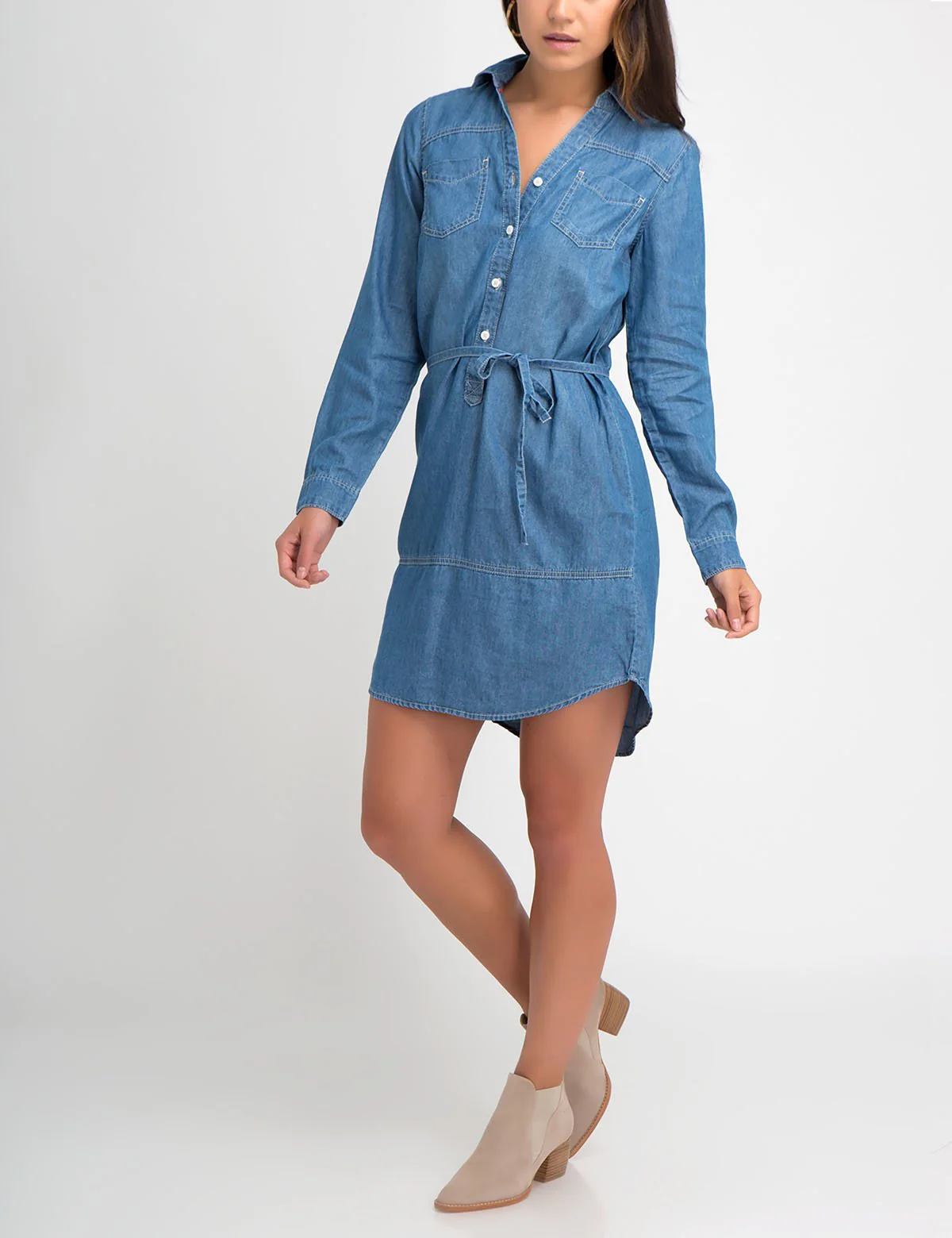 DENIM SHIRT DRESS - Image 4