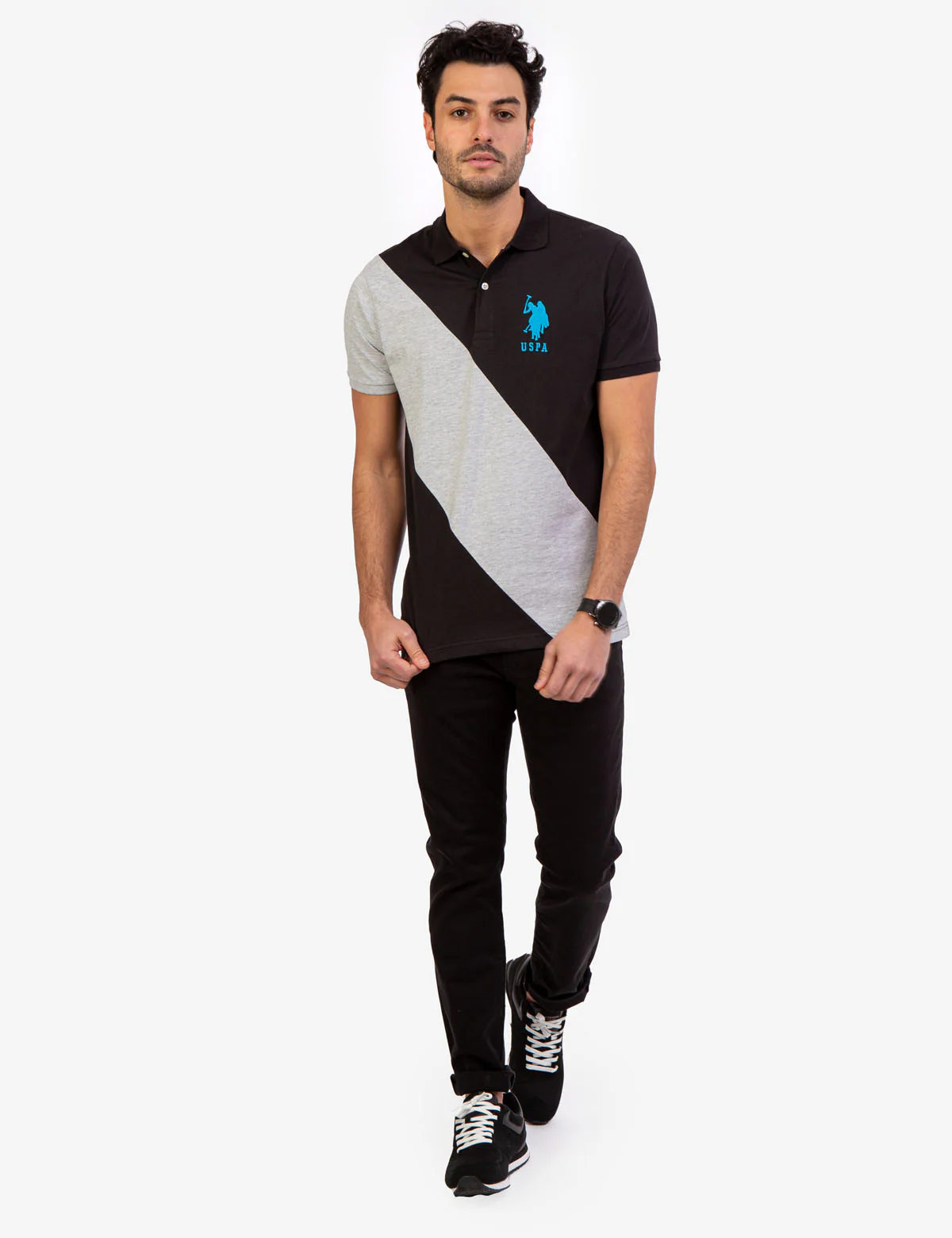 DIAGONAL COLORBLOCK JERSEY POLO SHIRT - Image 2