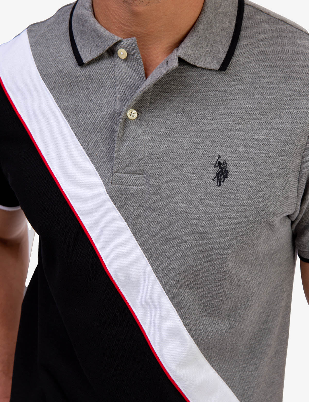 DIAGONAL COLORBLOCK PIQUE POLO SHIRT - Image 5