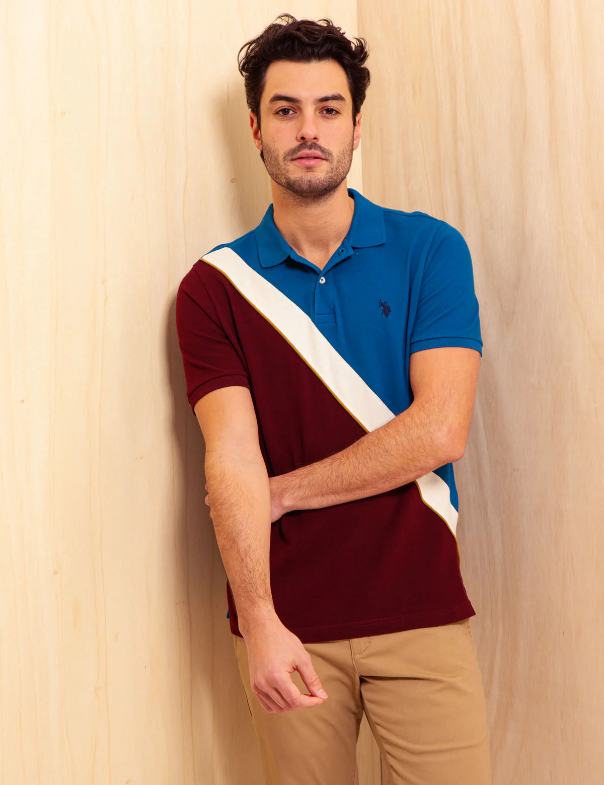 DIAGONAL COLORBLOCK POLO SHIRT - Image 7