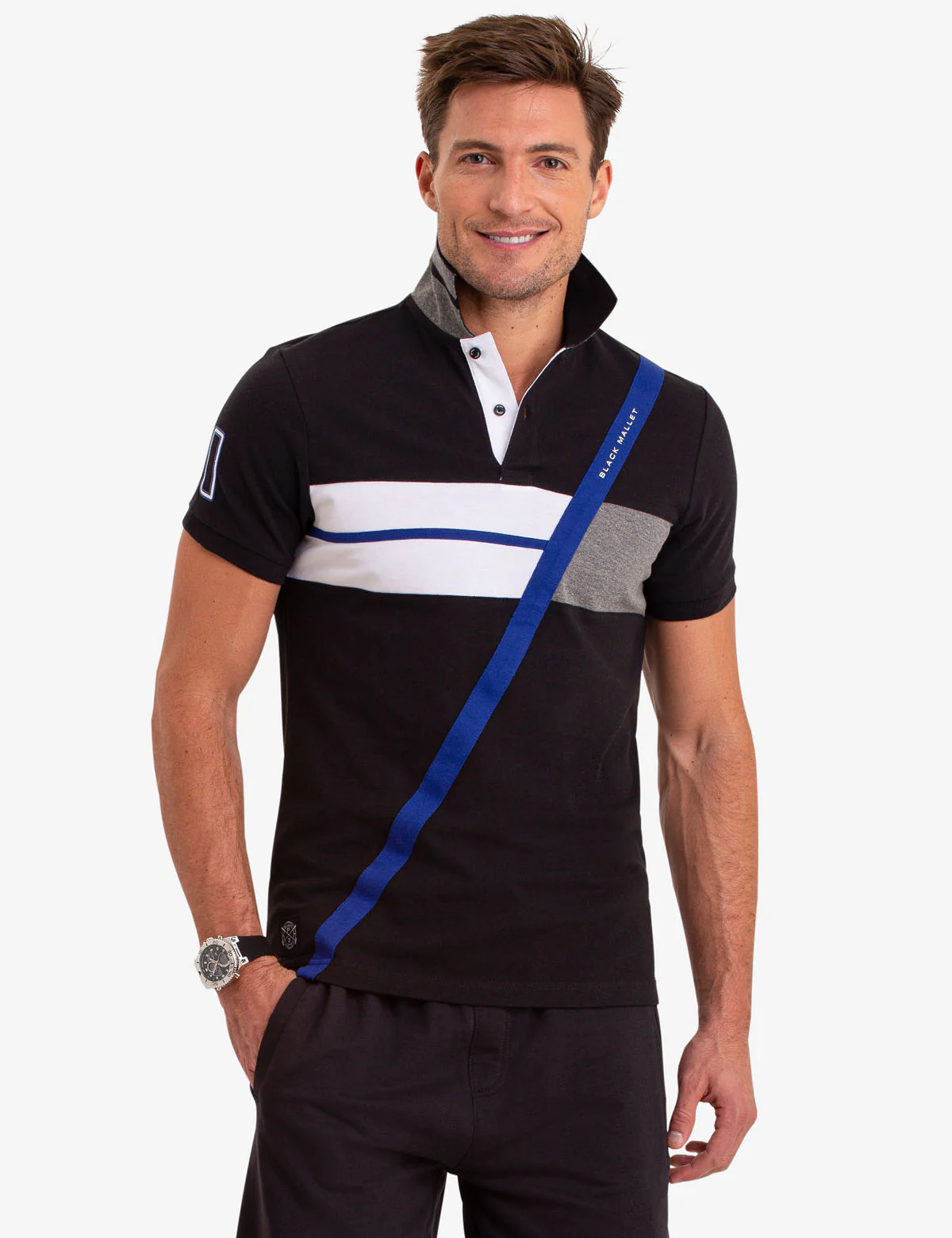 DIAGONAL COLORBLOCK POLO SHIRT - Image 6
