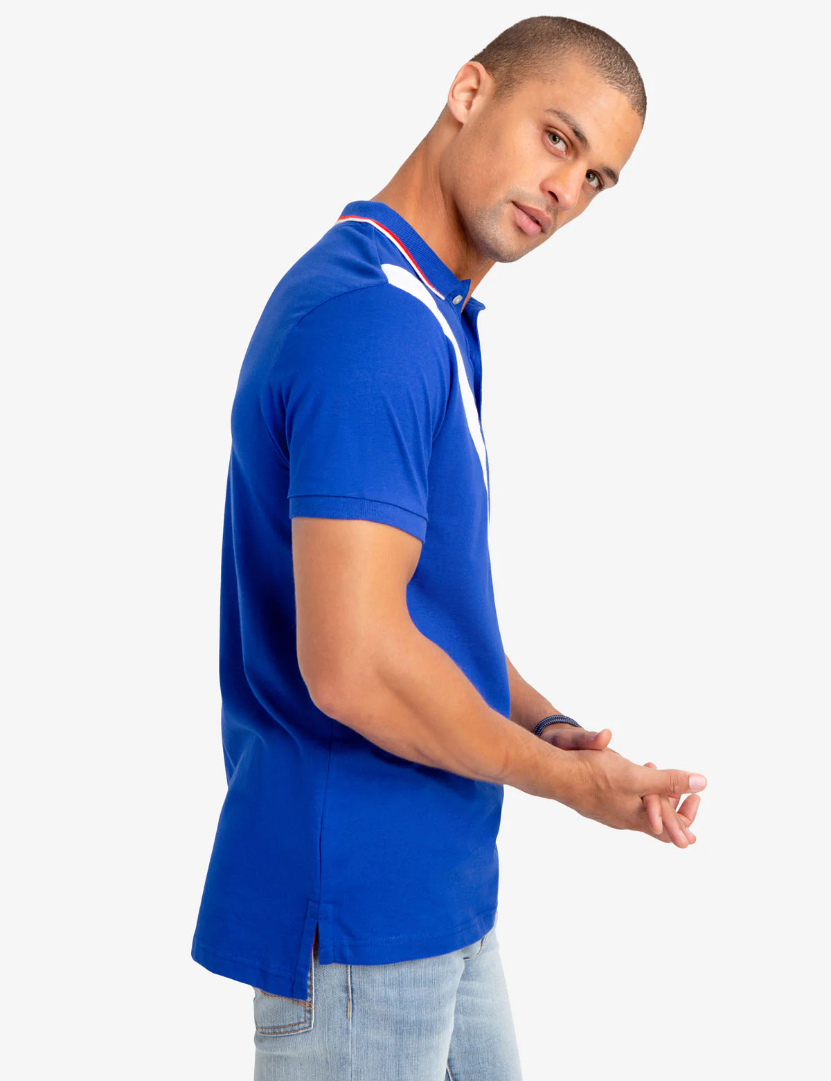 SLIM FIT DIAGONAL STRIPE POLO SHIRT - Image 7