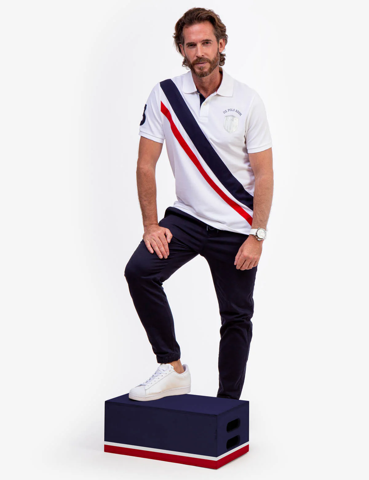 DIAGONAL PIECED PIQUE POLO SHIRT - Image 13