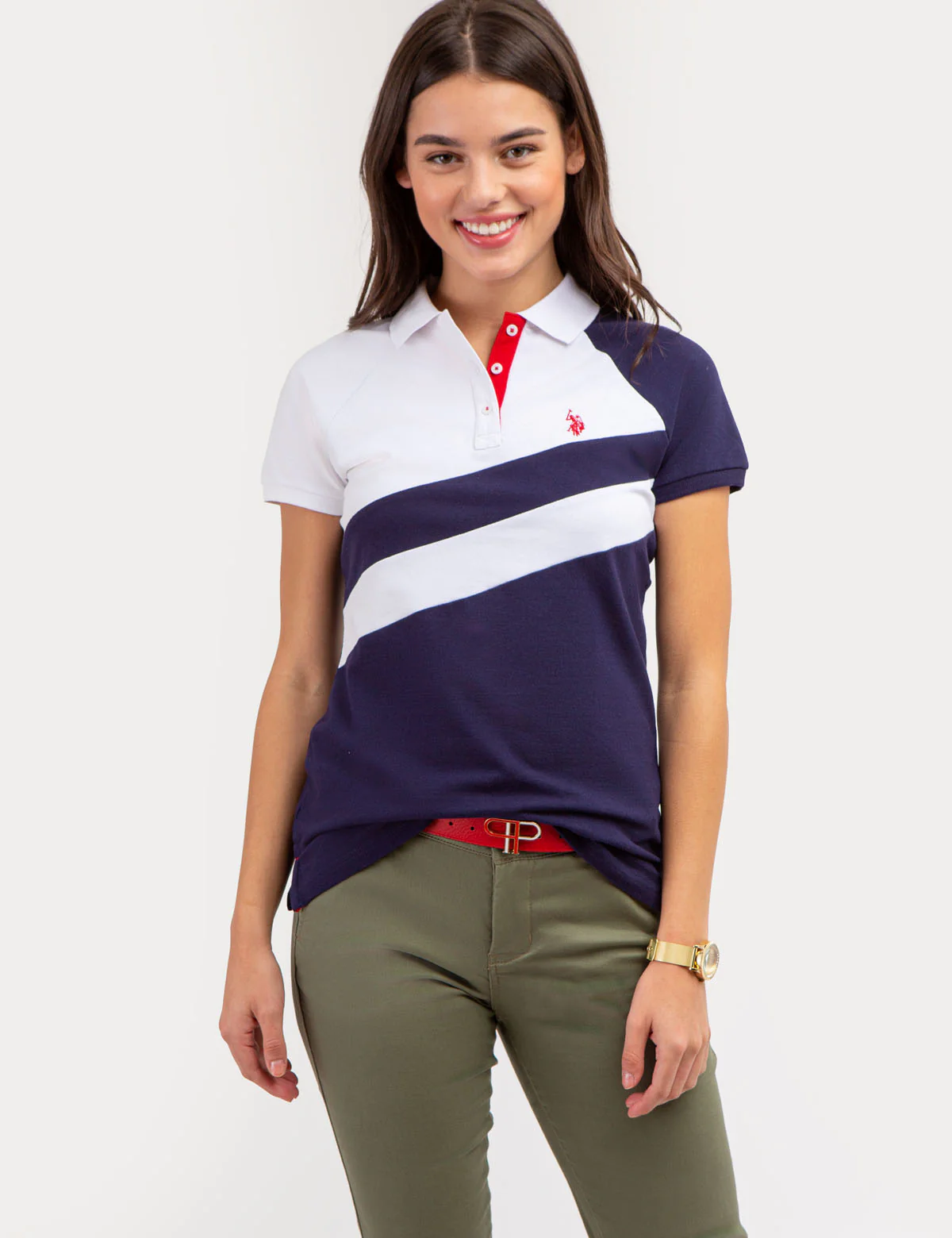 DIAGONAL SASH COLORBLOCK POLO SHIRT - Image 2