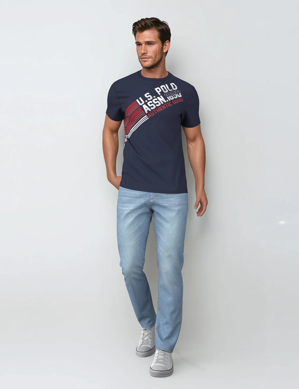 DIAGONAL STRIPE GRAPHIC JERSEY T-SHIRT - Image 2