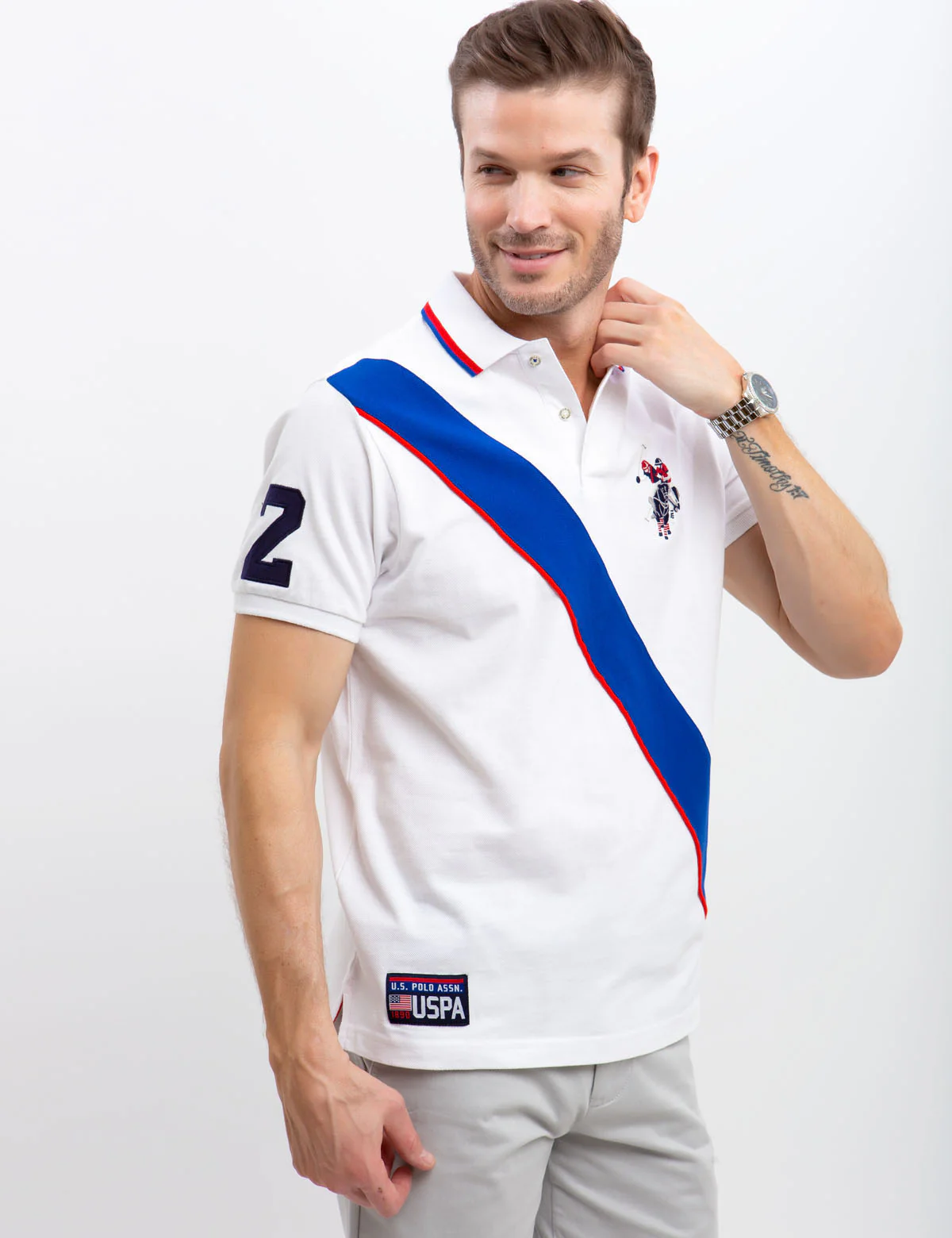 DIAGONAL STRIPE POLO SHIRT - Image 11