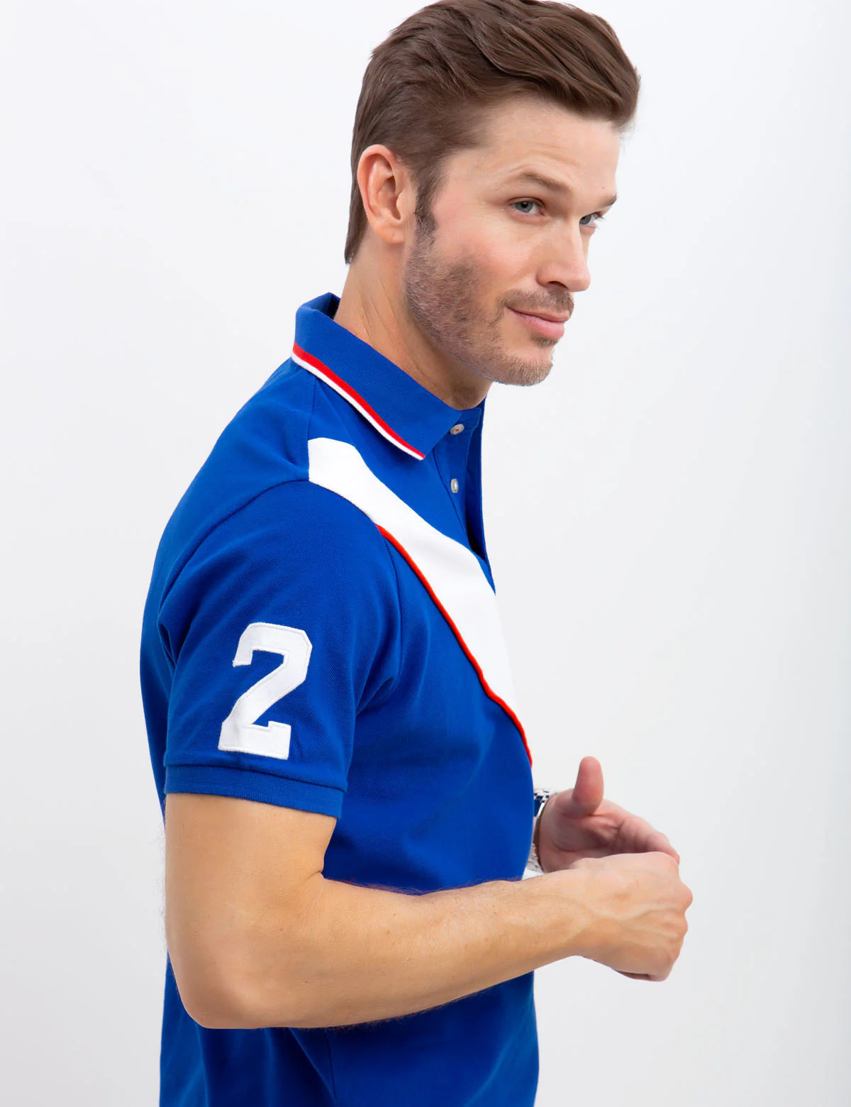 DIAGONAL STRIPE POLO SHIRT - Image 9