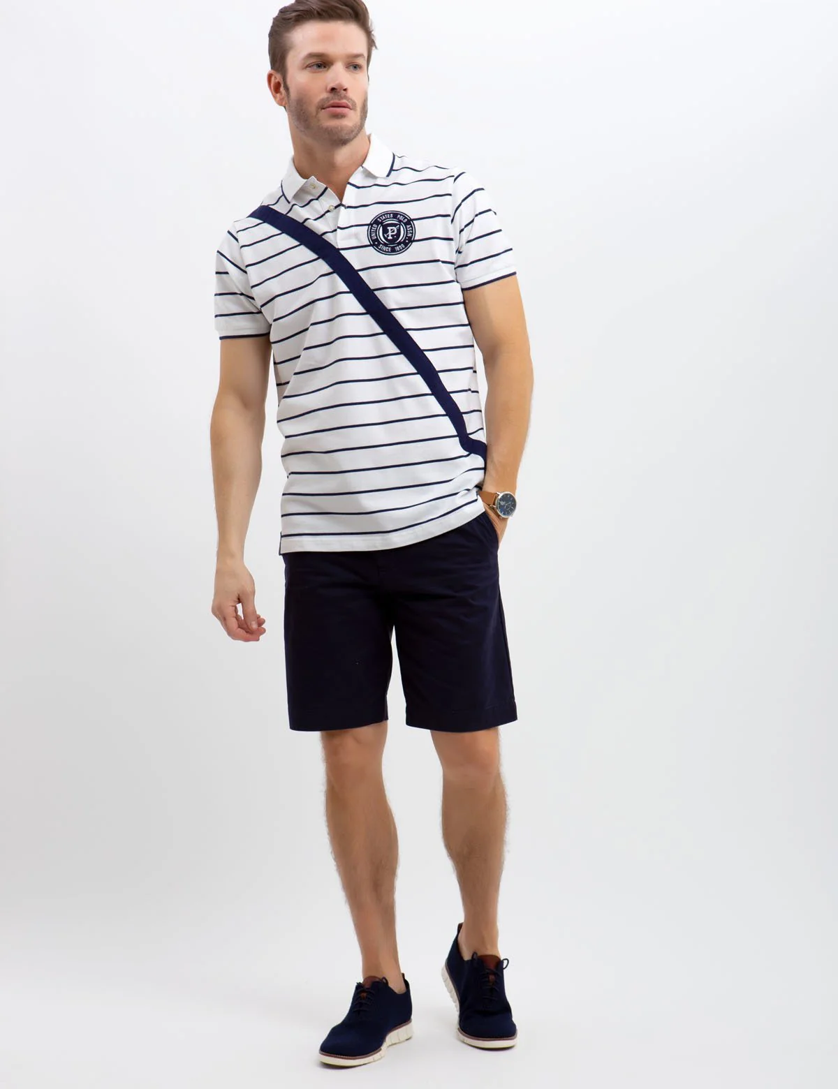 DIAGONAL STRIPED POLO SHIRT - Image 5