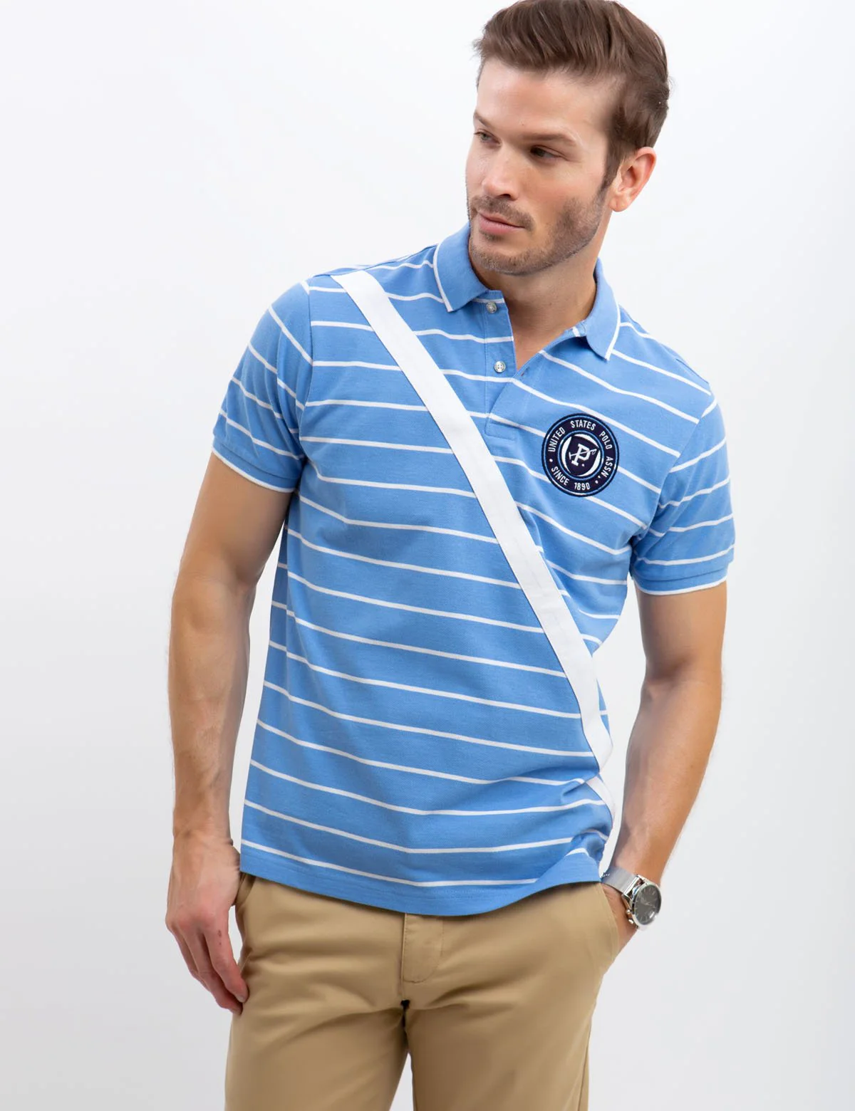 DIAGONAL STRIPED POLO SHIRT - Image 8