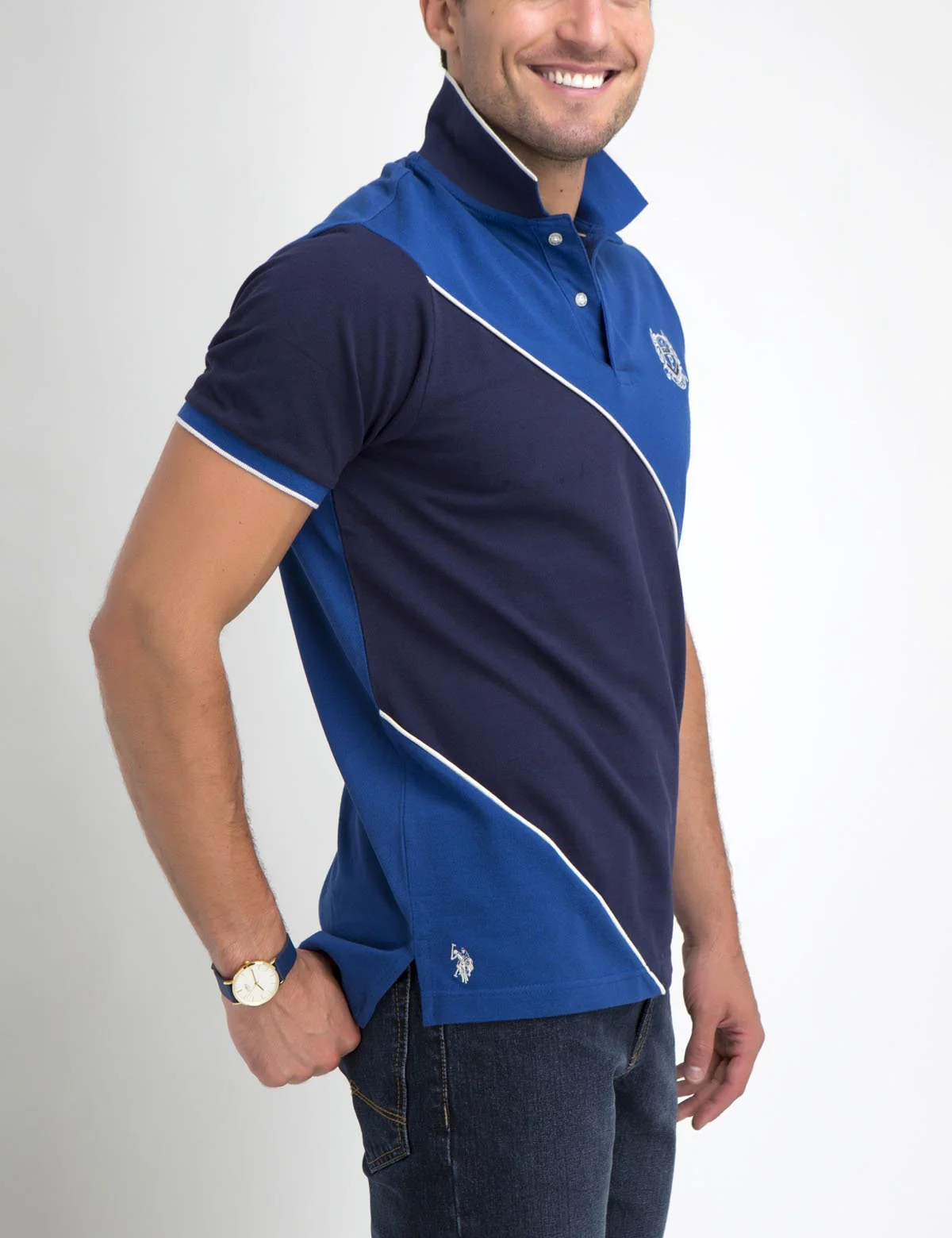 DIAGONAL STRIPED POLO SHIRT - Image 2
