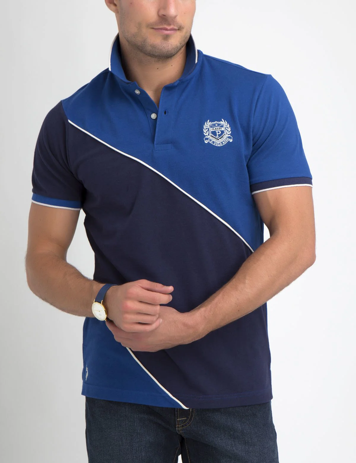 DIAGONAL STRIPED POLO SHIRT - Image 7