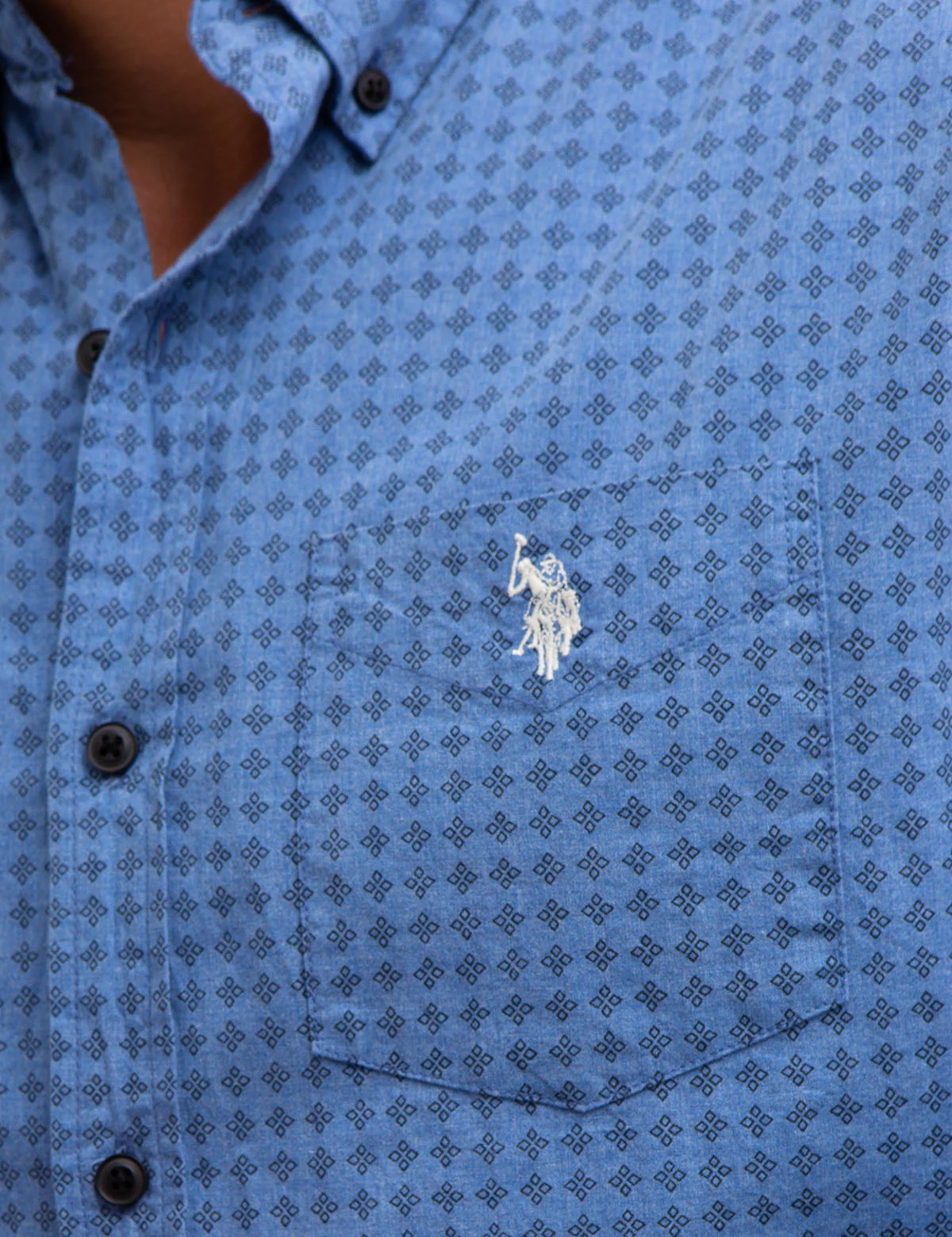 BLACK MALLET SLIM FIT DIAMOND PRINT SHIRT - Image 5