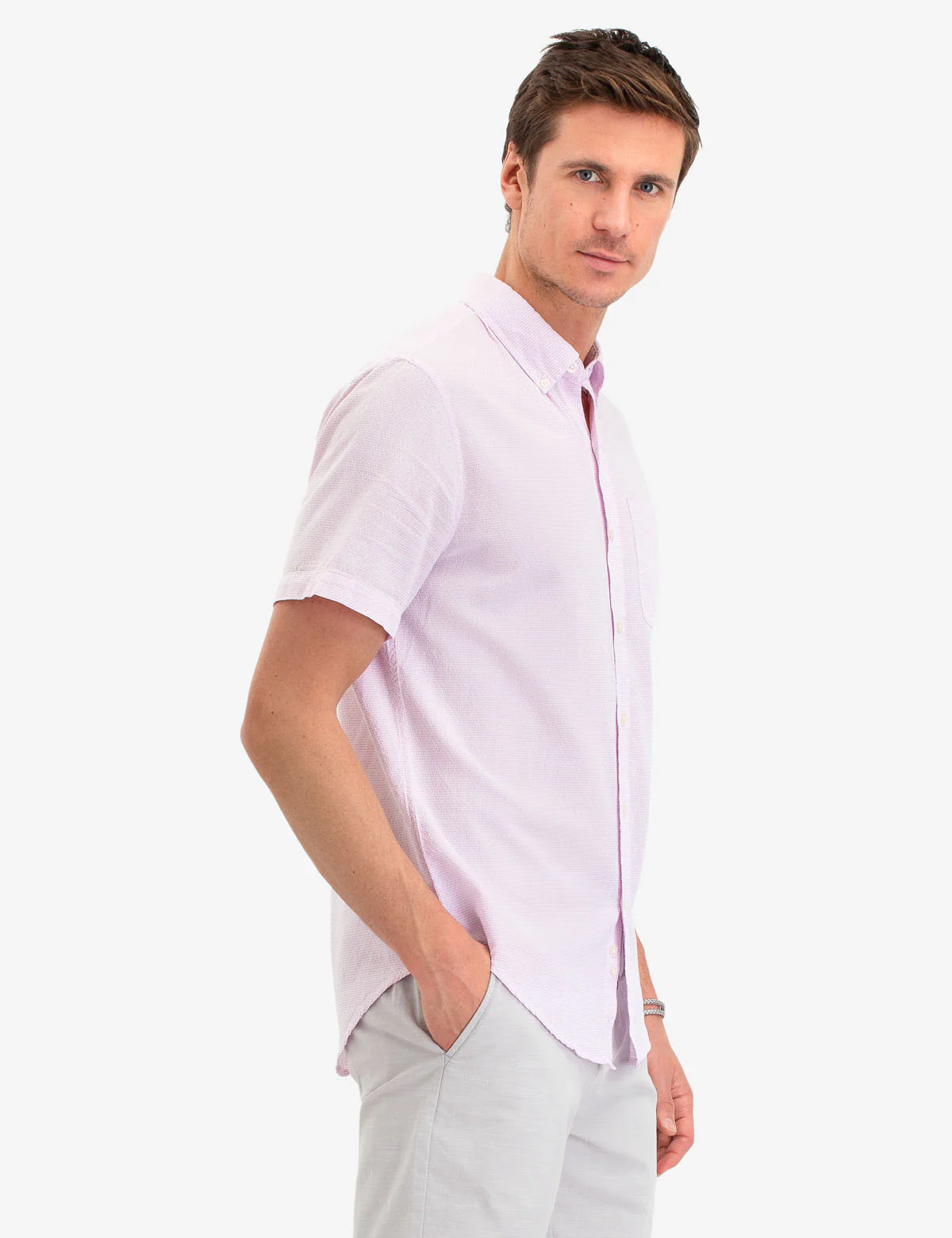 DIAMOND PRINT SHORT SLEEVE SHIRT - Image 3
