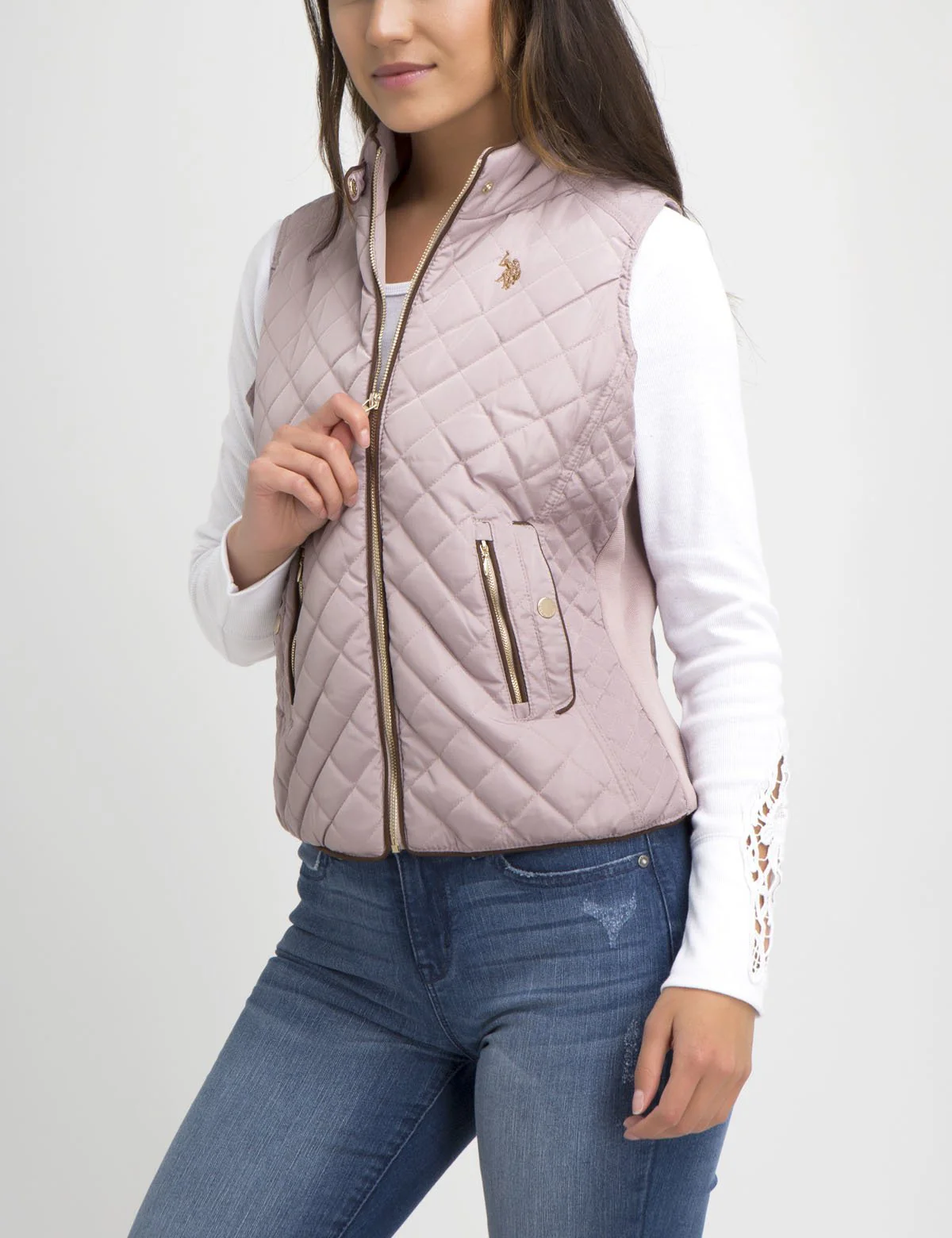 DIAMOND QUILT SIDE KNIT VEST - Image 8