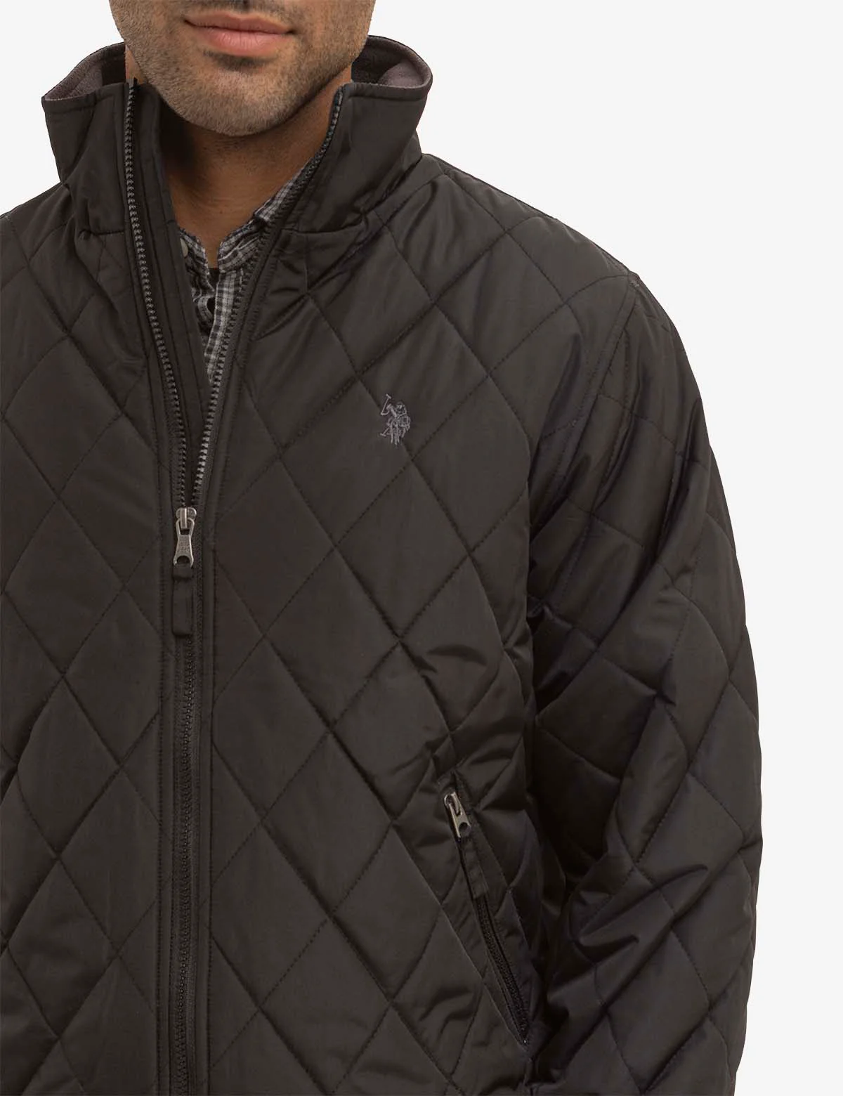 DIAMOND QUILTED FLEECE JACKET - Image 3