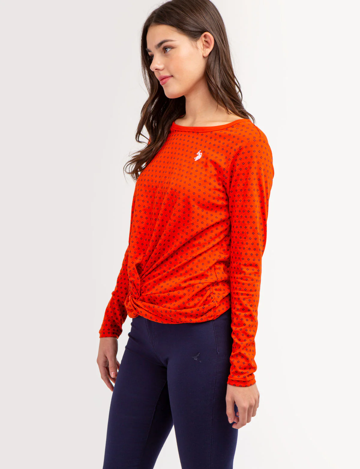 DITSY LONG SLEEVE TWIST FRONT TOP - Image 3
