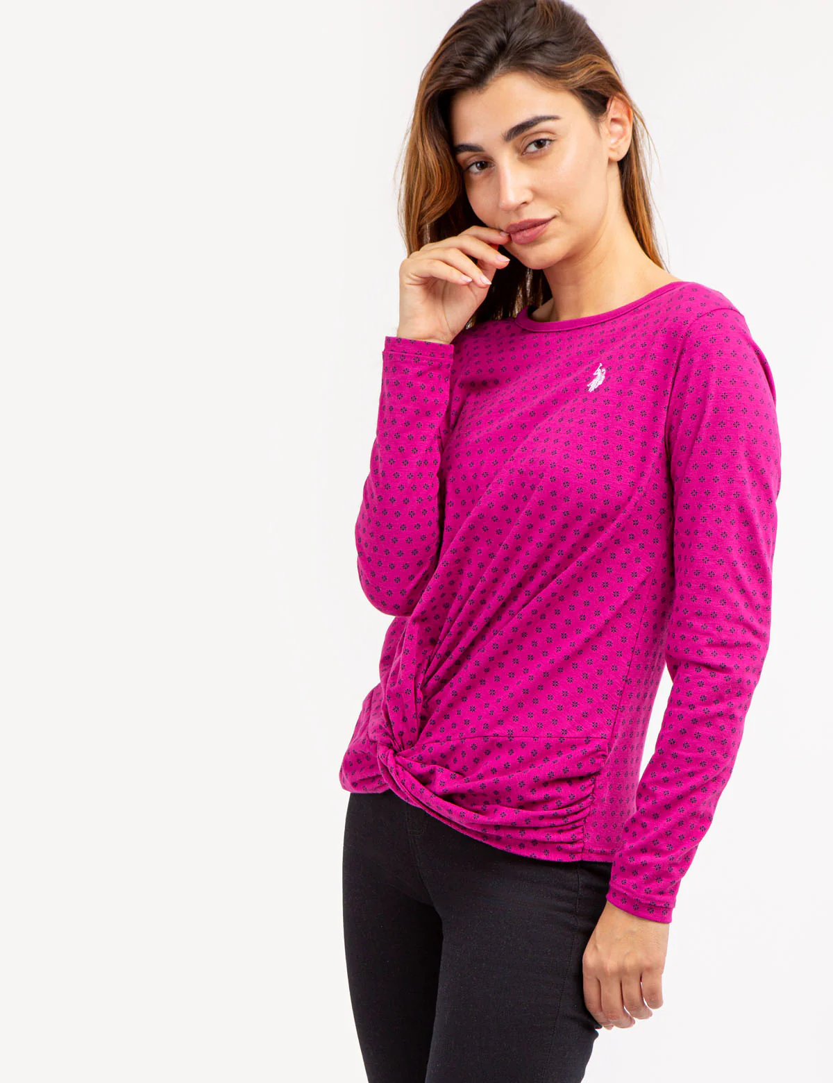 DITSY LONG SLEEVE TWIST FRONT TOP - Image 5
