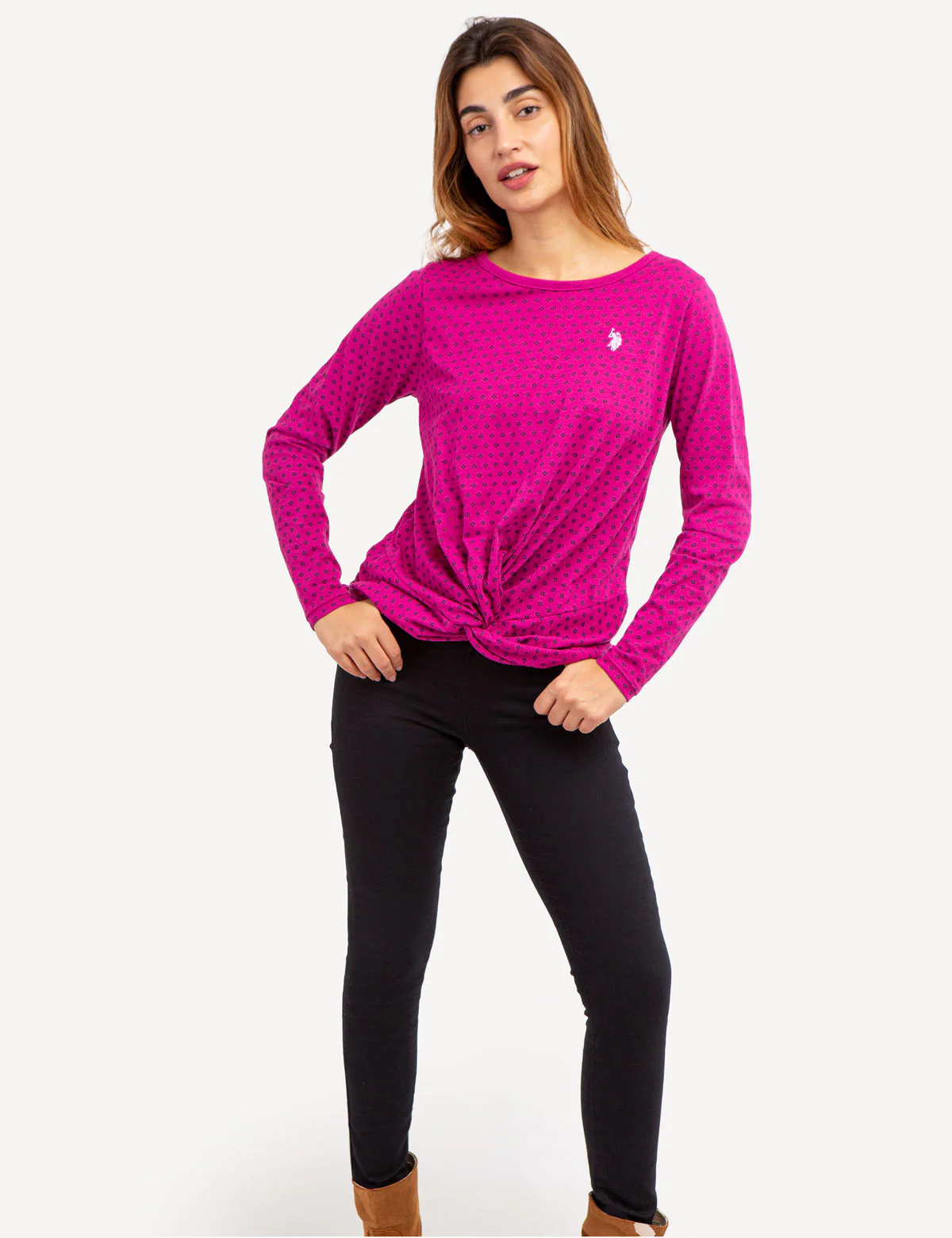 DITSY LONG SLEEVE TWIST FRONT TOP - Image 6