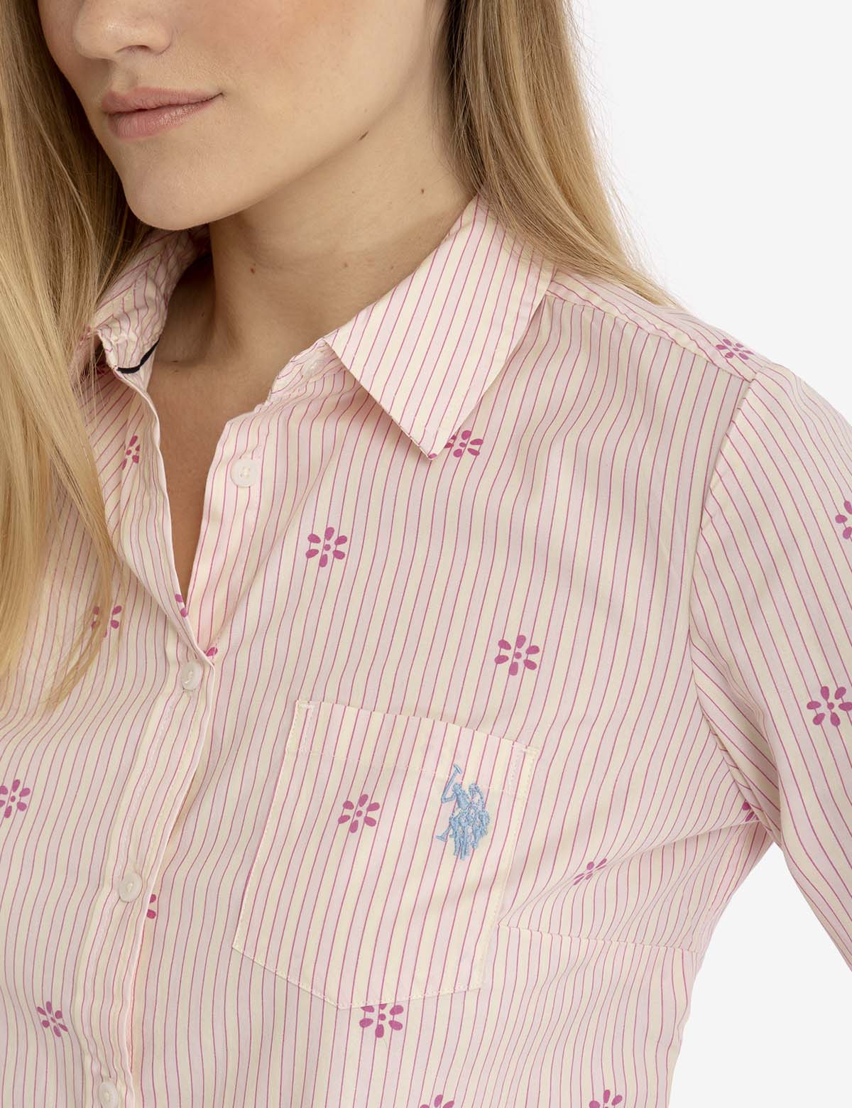 DITSY PRINT LONG SLEEVE POPLIN SHIRT - Image 2