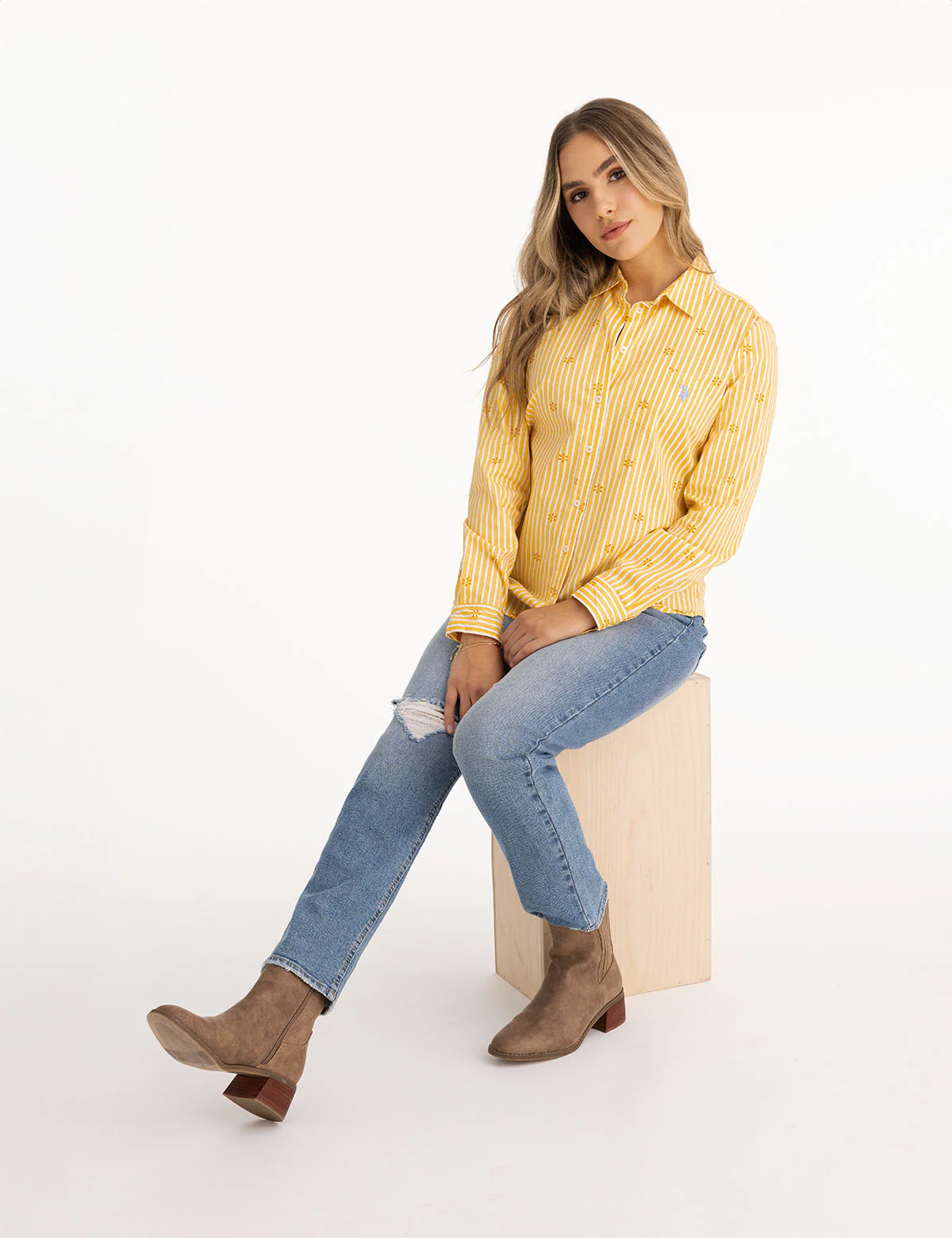 DITSY PRINT LONG SLEEVE POPLIN SHIRT - Image 8