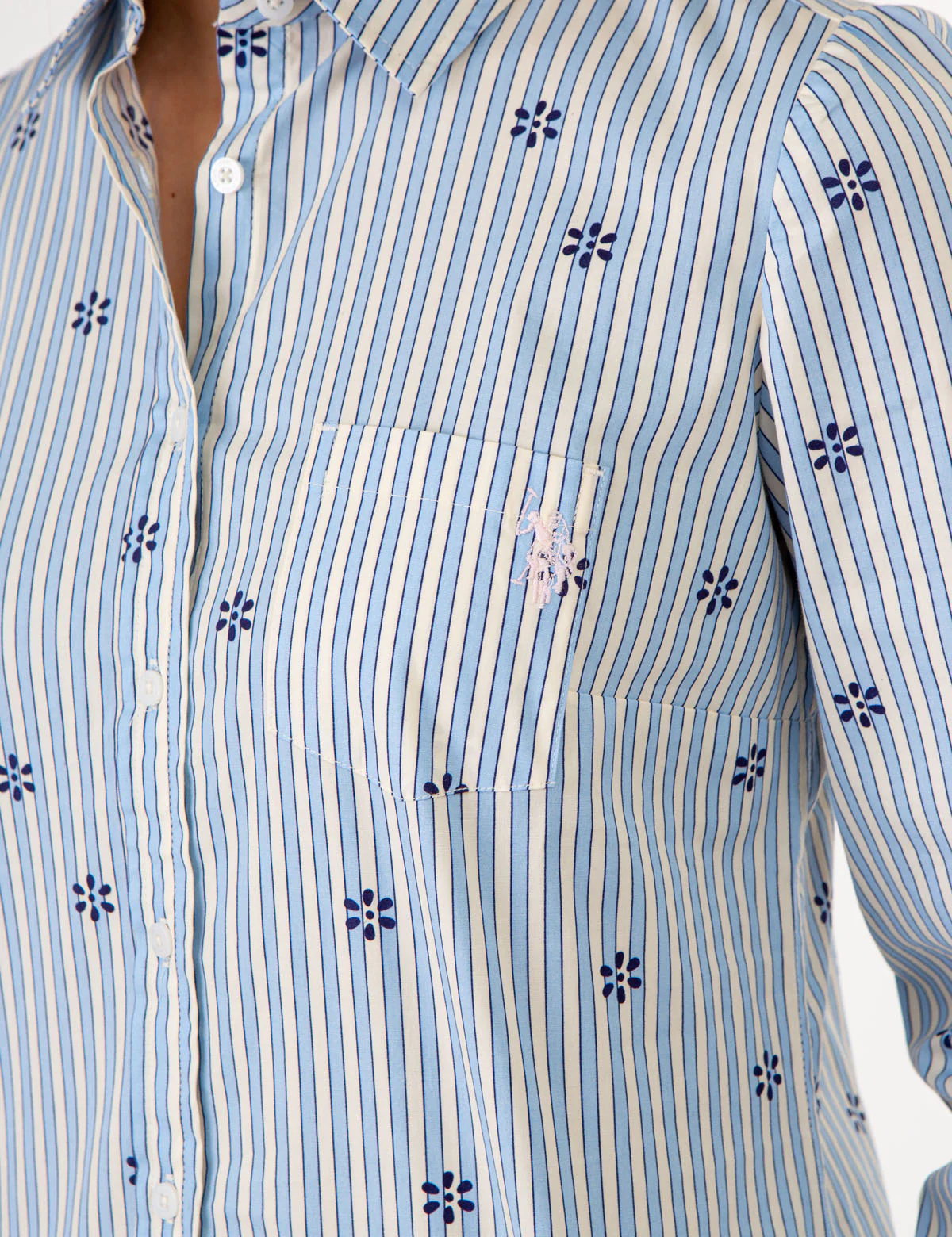 DITSY PRINT LONG SLEEVE POPLIN SHIRT - Image 6