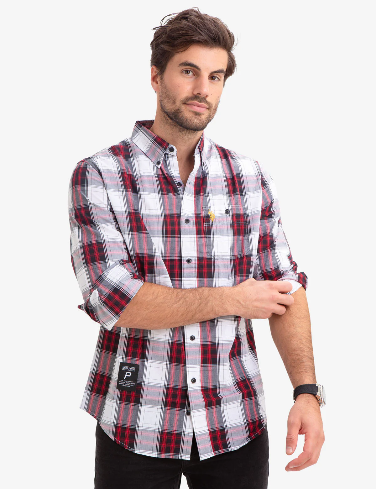 PLAID DOBBY POPLIN SHIRT