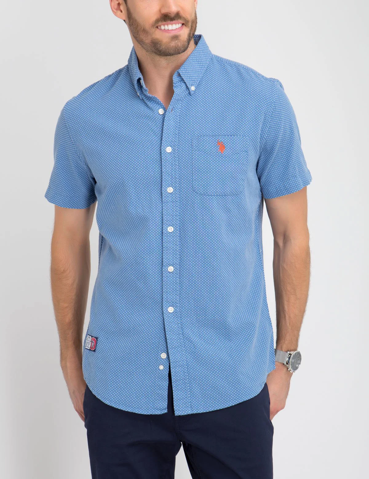 Dobby Stitch Short Sleeve Top - Image 4