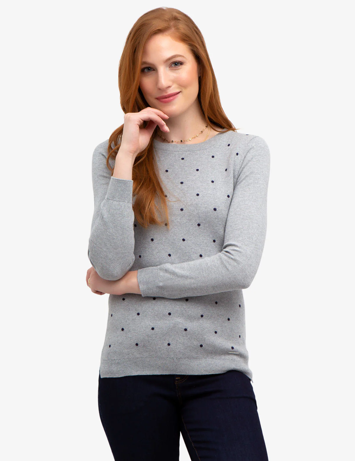 DOT CREW NECK SWEATER