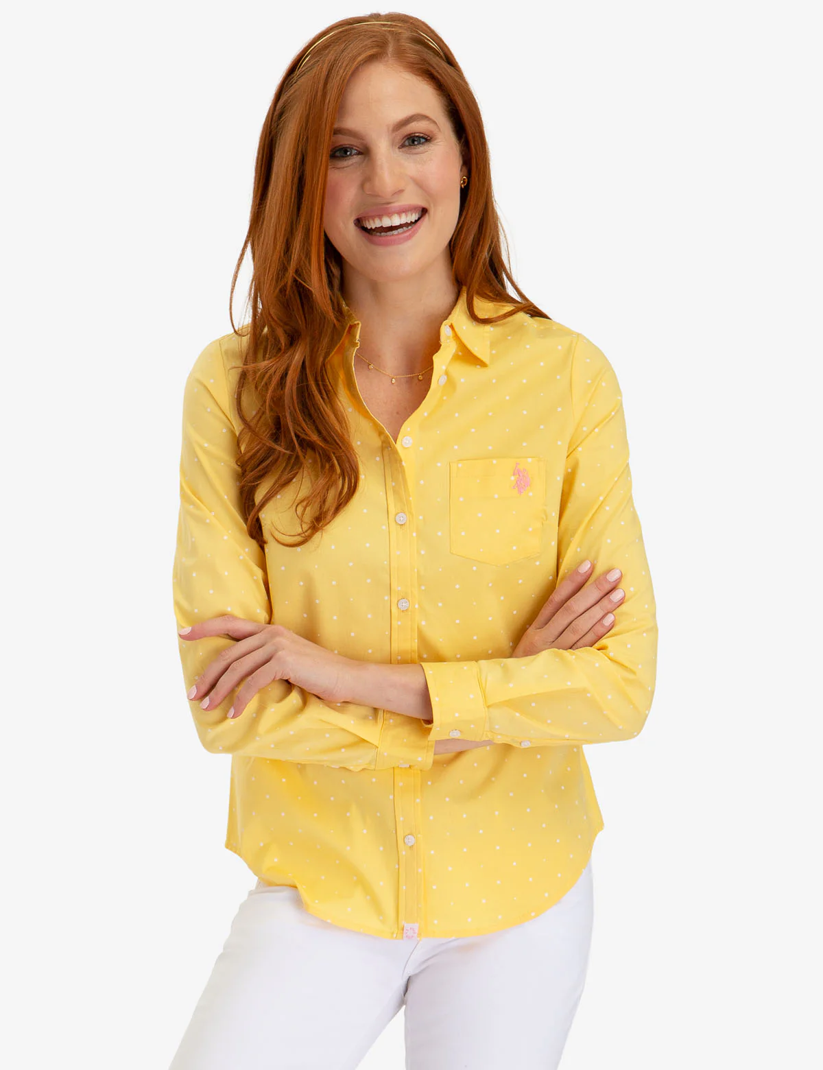 DOT POPLIN LONG SLEEVE SHIRT - Image 9